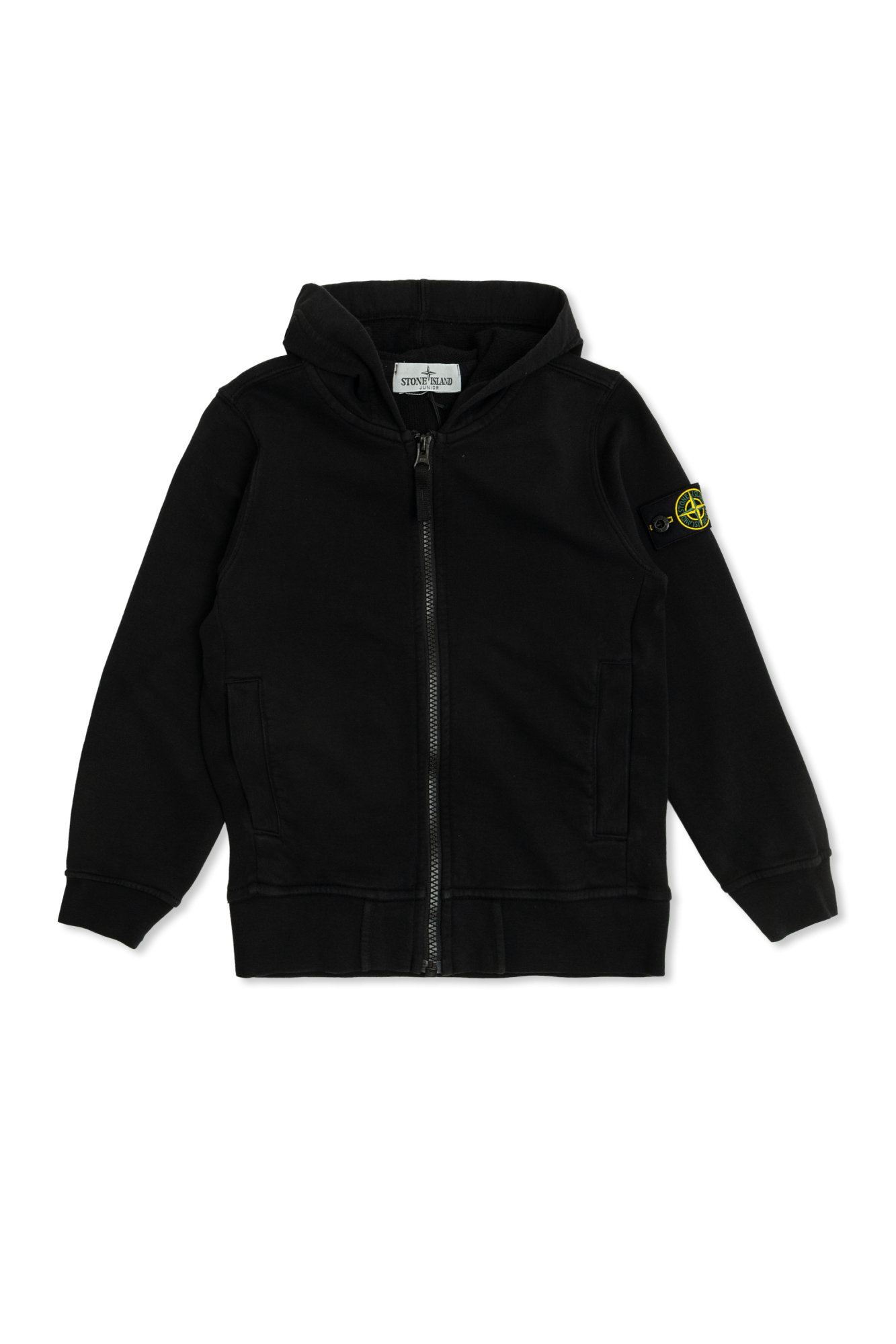Stone Island Junior Bluza Z Kapturem, Unisex, Czarny
