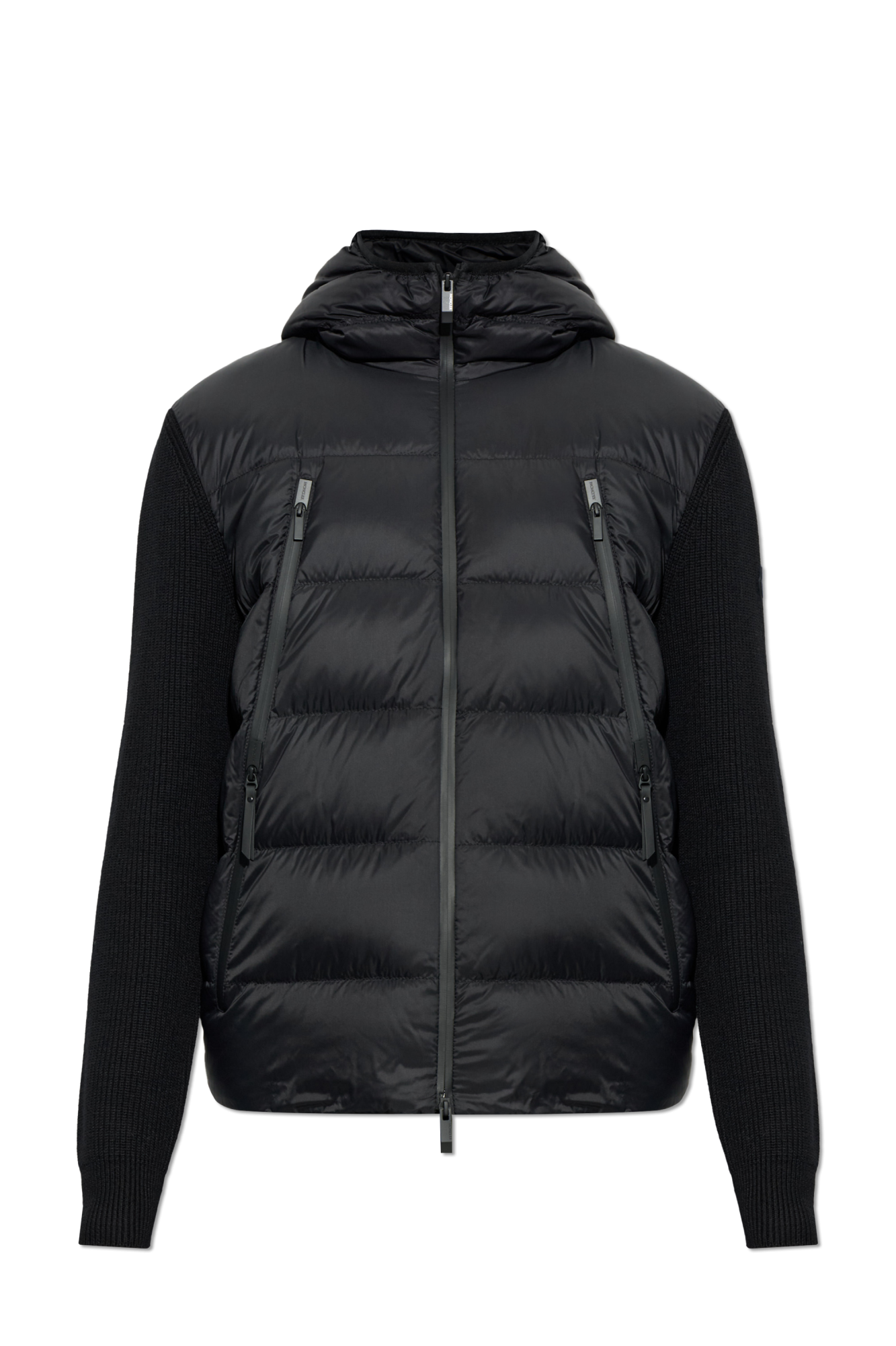 Moncler Kardigan Z Pikowanym Przodem, Mężczyźni, Czarny