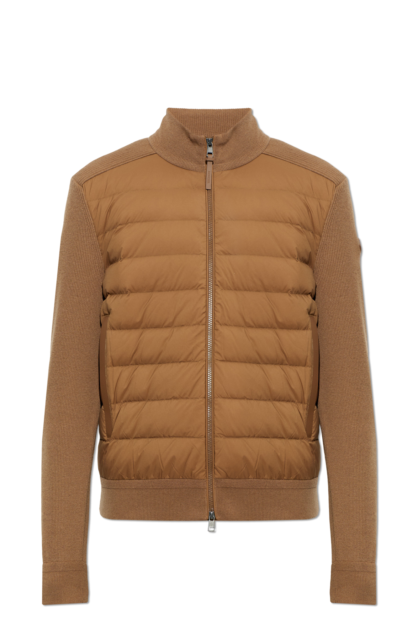 Moncler Kardigan Z Pikowanym Przodem, Mężczyźni, Brązowy