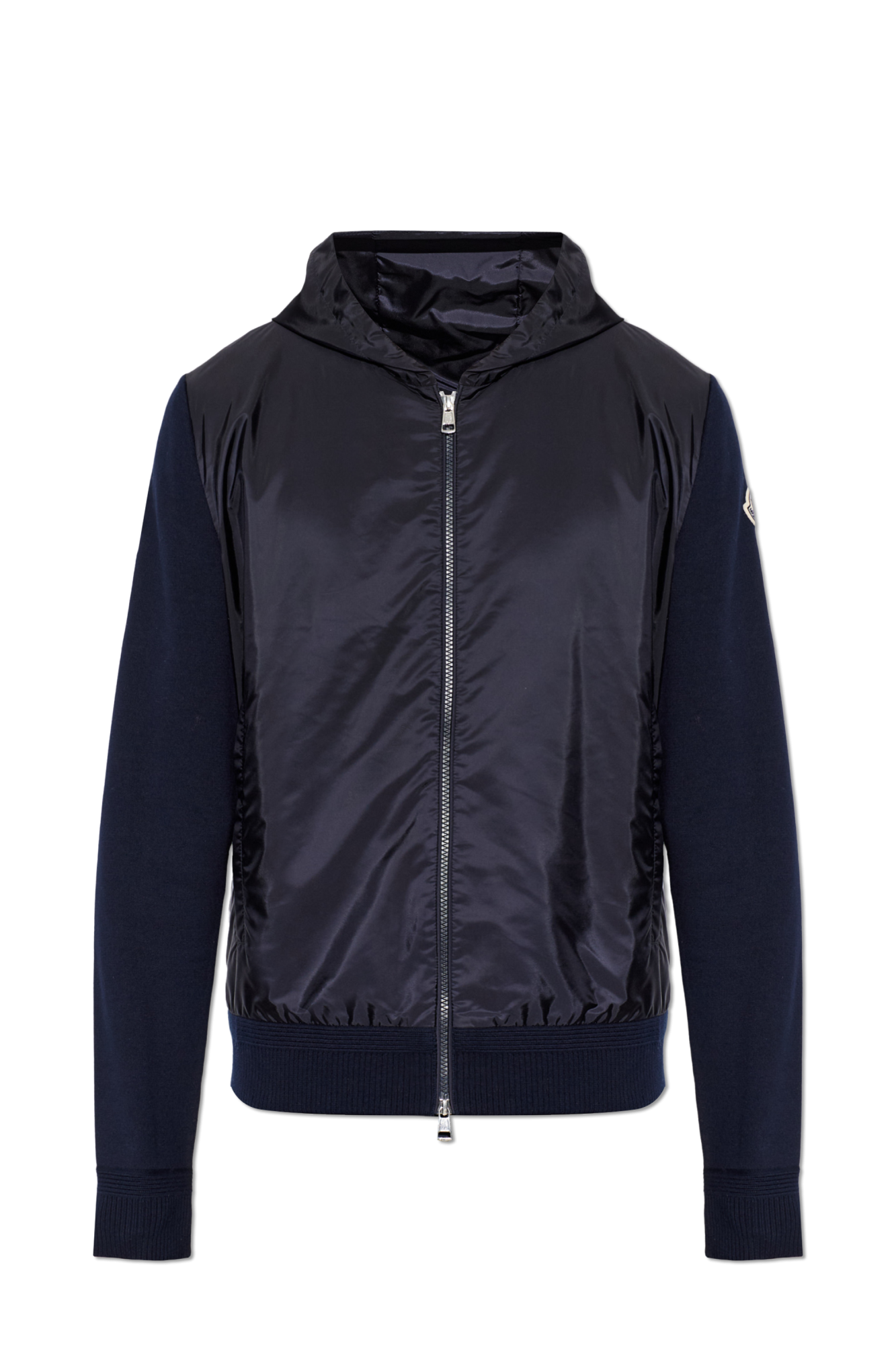 Moncler Kardigan Z łączonych Materiałów, Mężczyźni, Granatowy