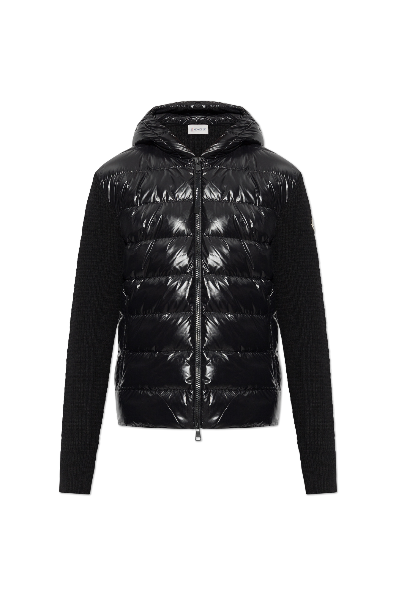 Moncler Kardigan Z Pikowanym Przodem, Mężczyźni, Czarny