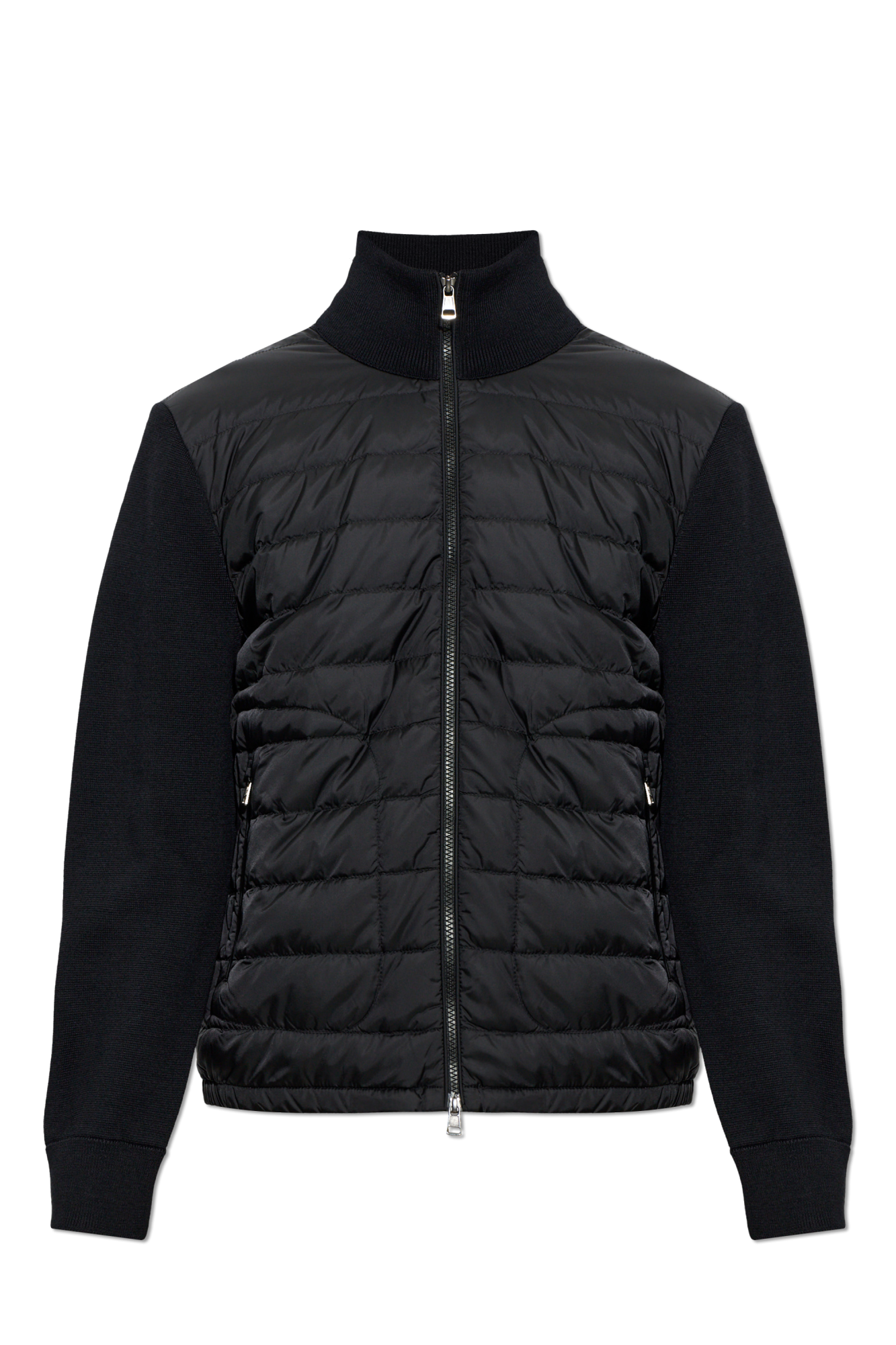Moncler Kardigan Z Pikowanym Przodem, Mężczyźni, Czarny
