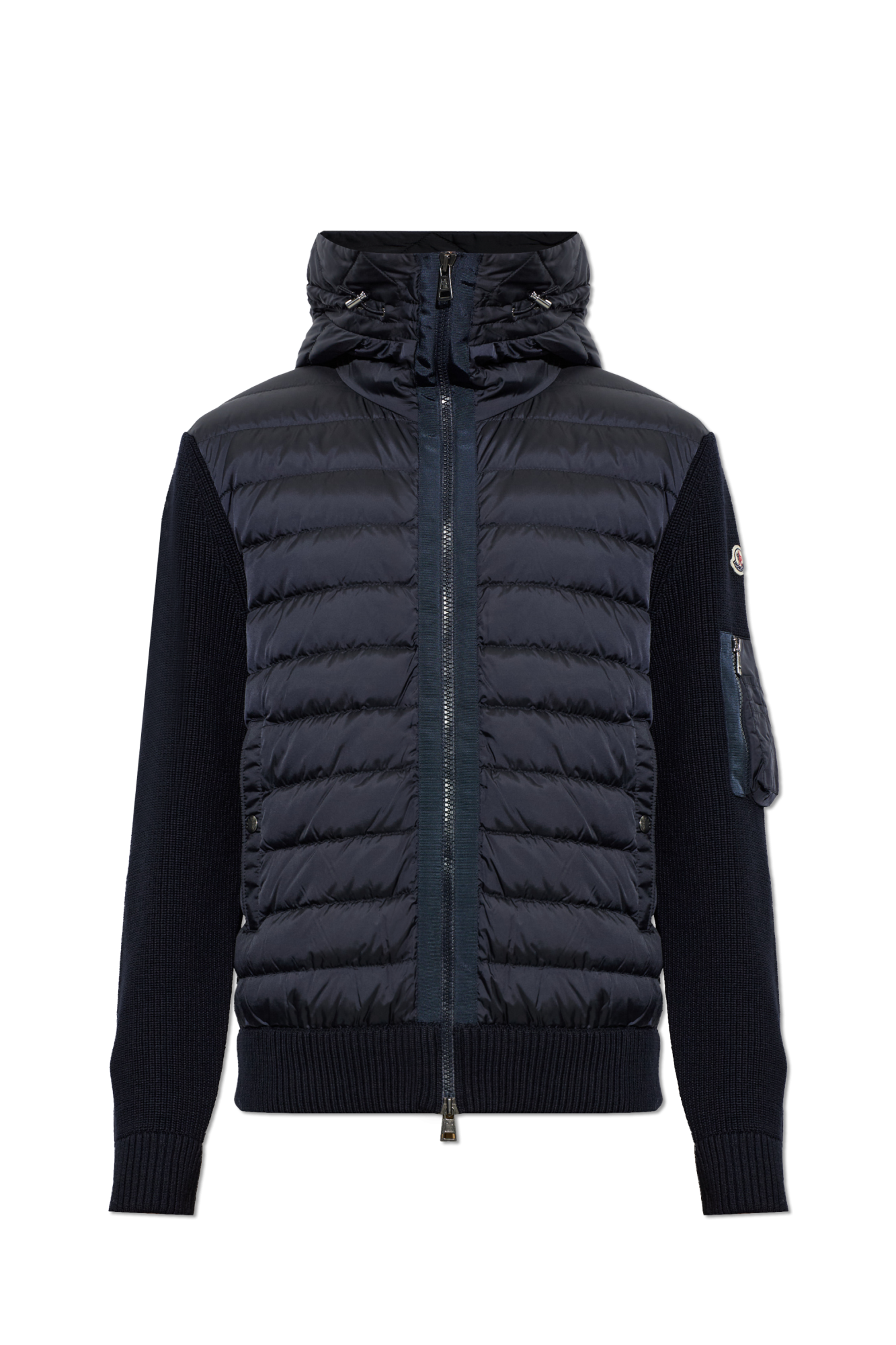 Moncler Kardigan Z Pikowanym Przodem, Mężczyźni, Granatowy