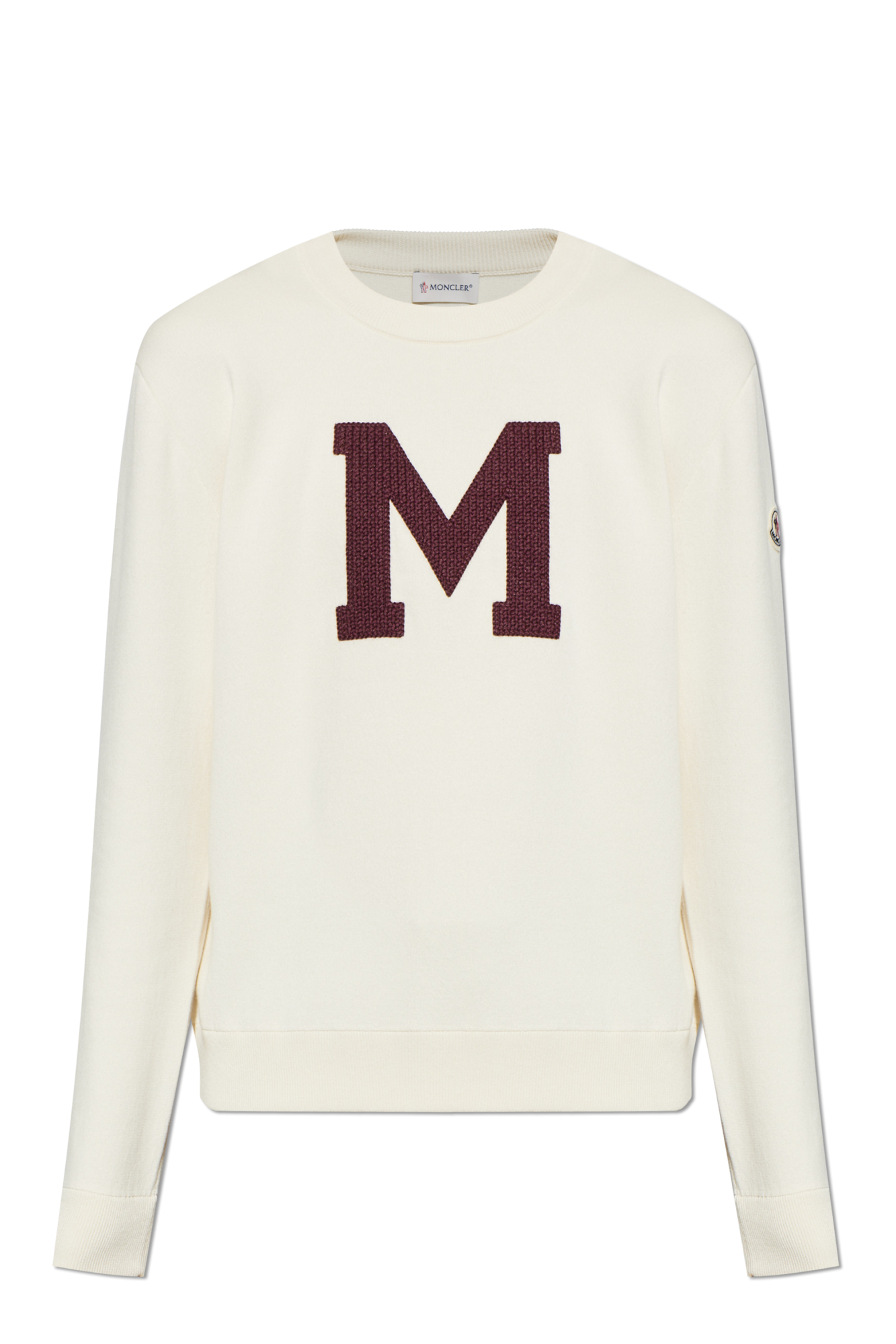 Moncler Bluza Z Logo, Mężczyźni, Kremowy