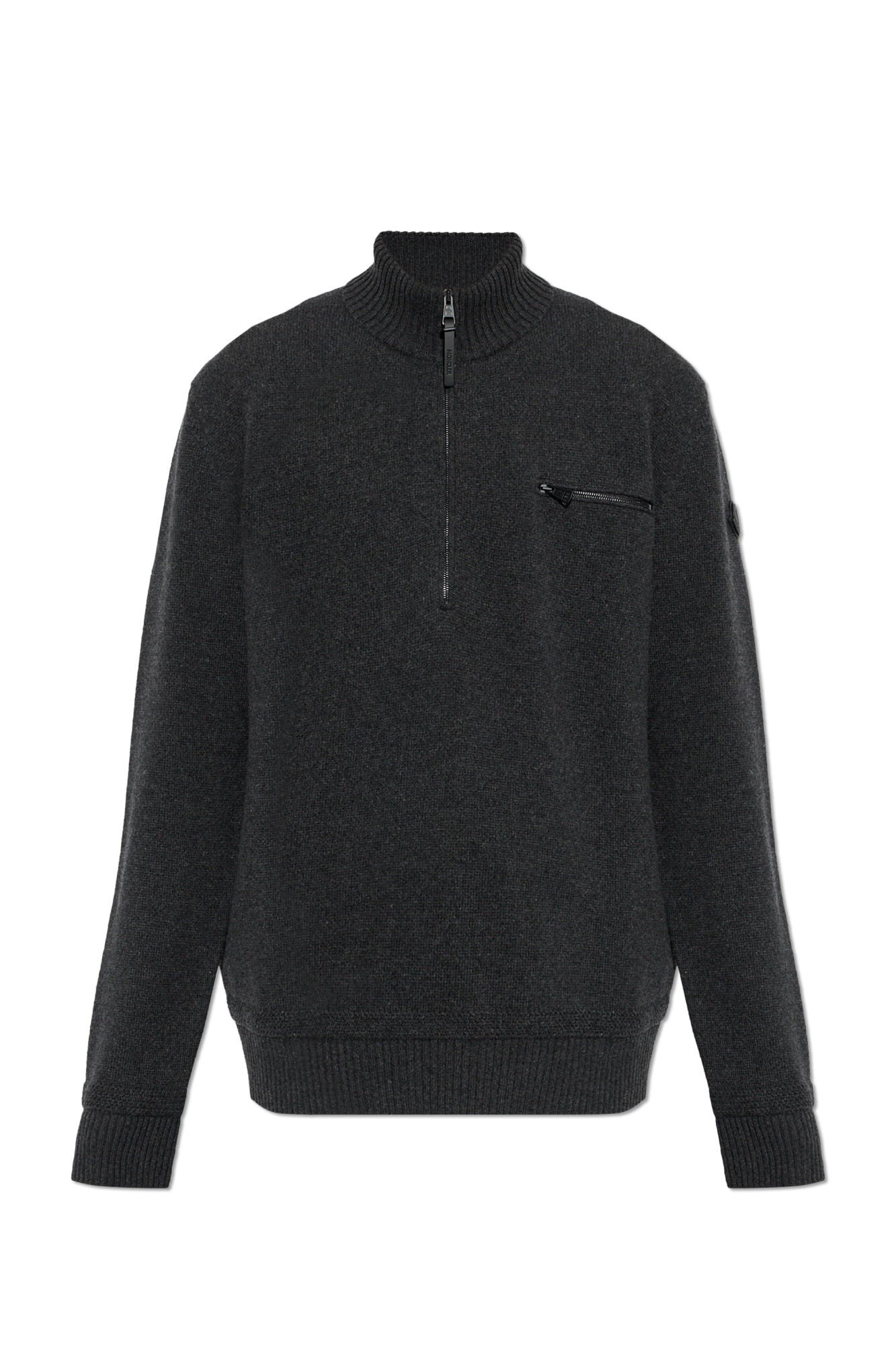 Moncler Wełniany Sweter  Z Kieszenią, Mężczyźni, Szary