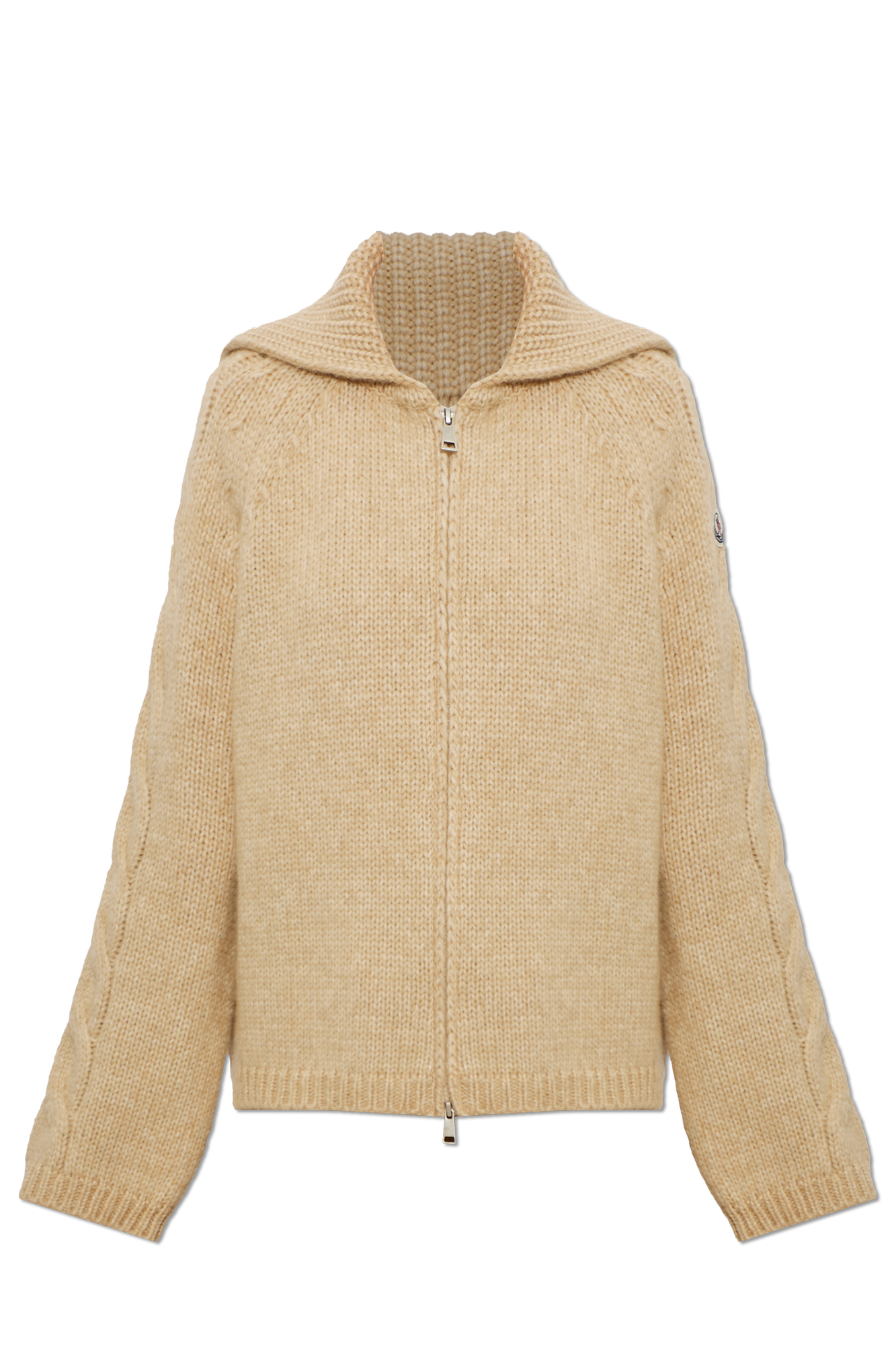 Moncler Kardigan Z Naszywką Logo, Kobiety, Beżowy