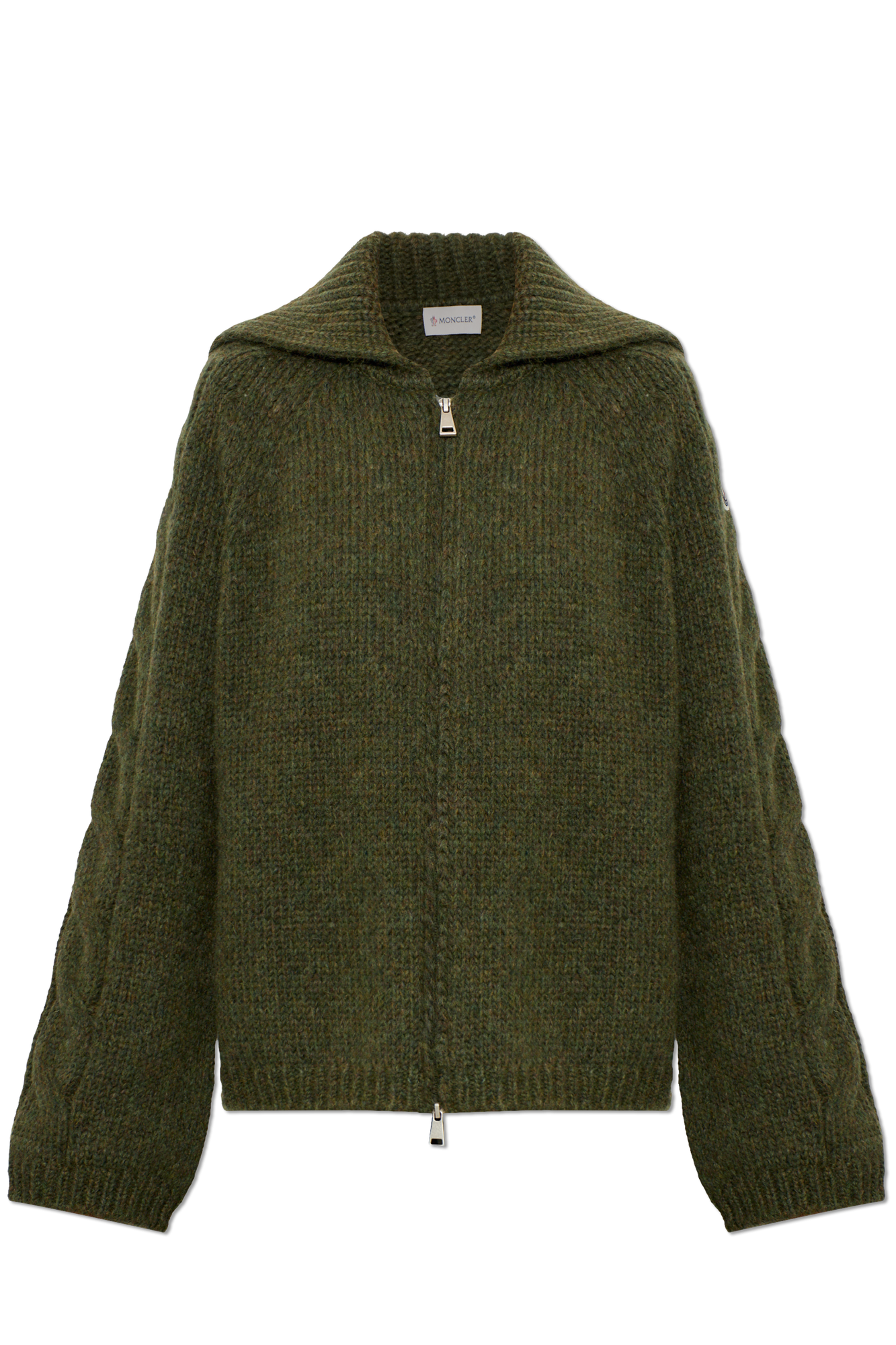 Moncler Sweter Z Naszywką Logo, Kobiety, Zielony