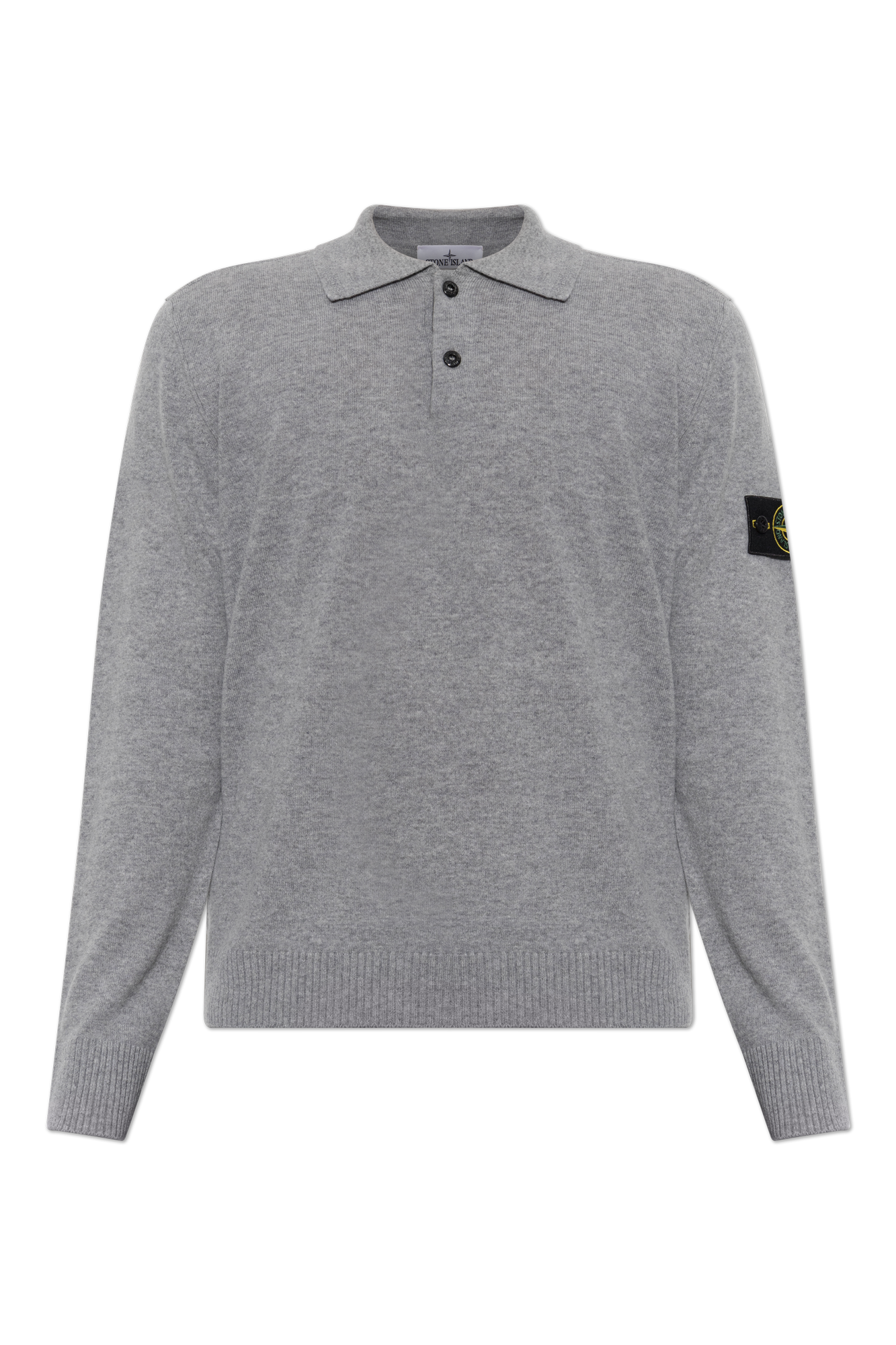 Stone Island Wełniany Sweter Typu ‘polo’, Mężczyźni, Szary