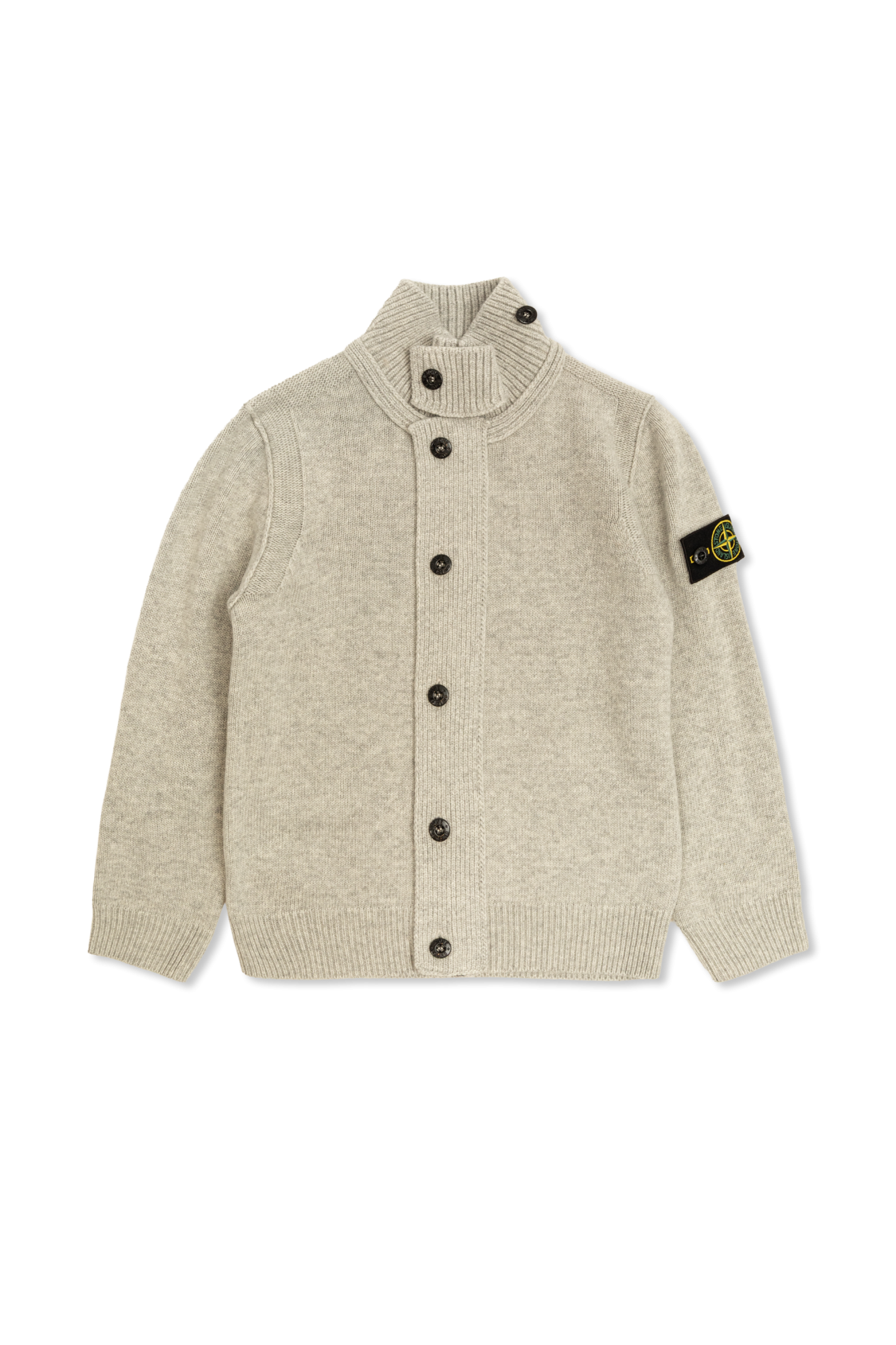 Stone Island Junior Kardigan Ze Stójką, Unisex, Szary