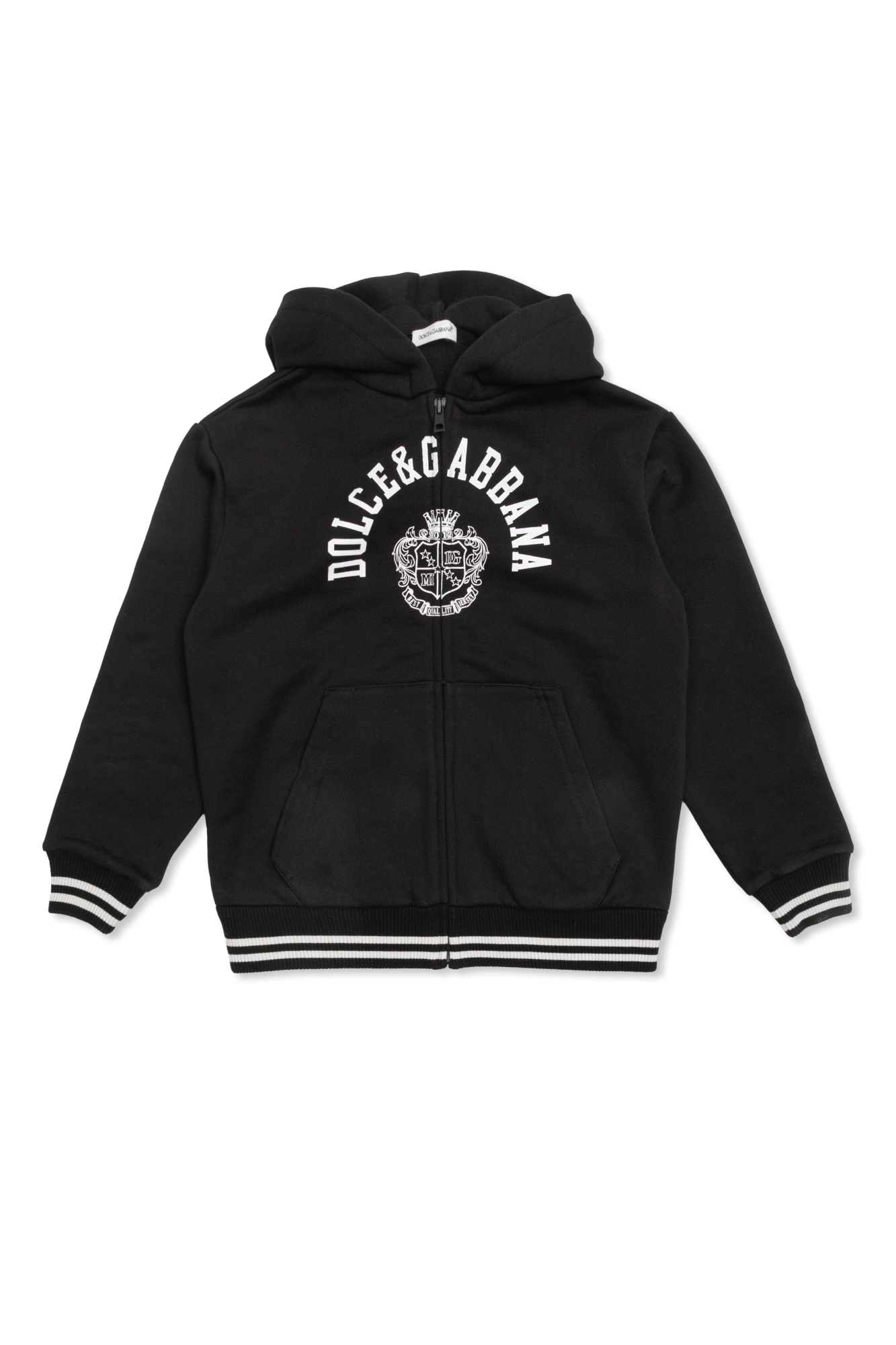 Dolce & Gabbana Kids Bluza Z Nadrukiem, Unisex, Czarny