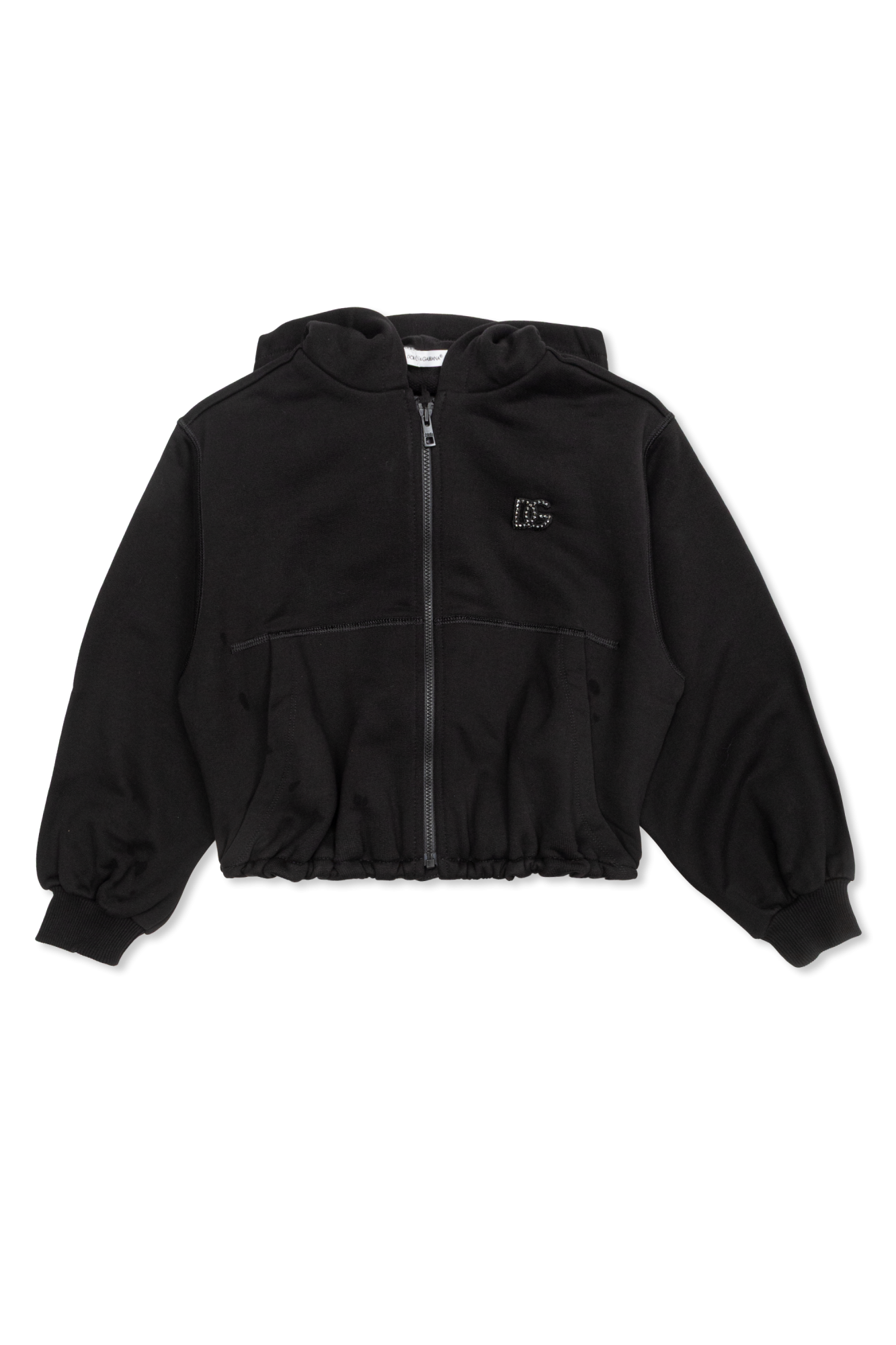 Dolce & Gabbana Kids Bluza Z Połyskującym Logo, Unisex, Czarny