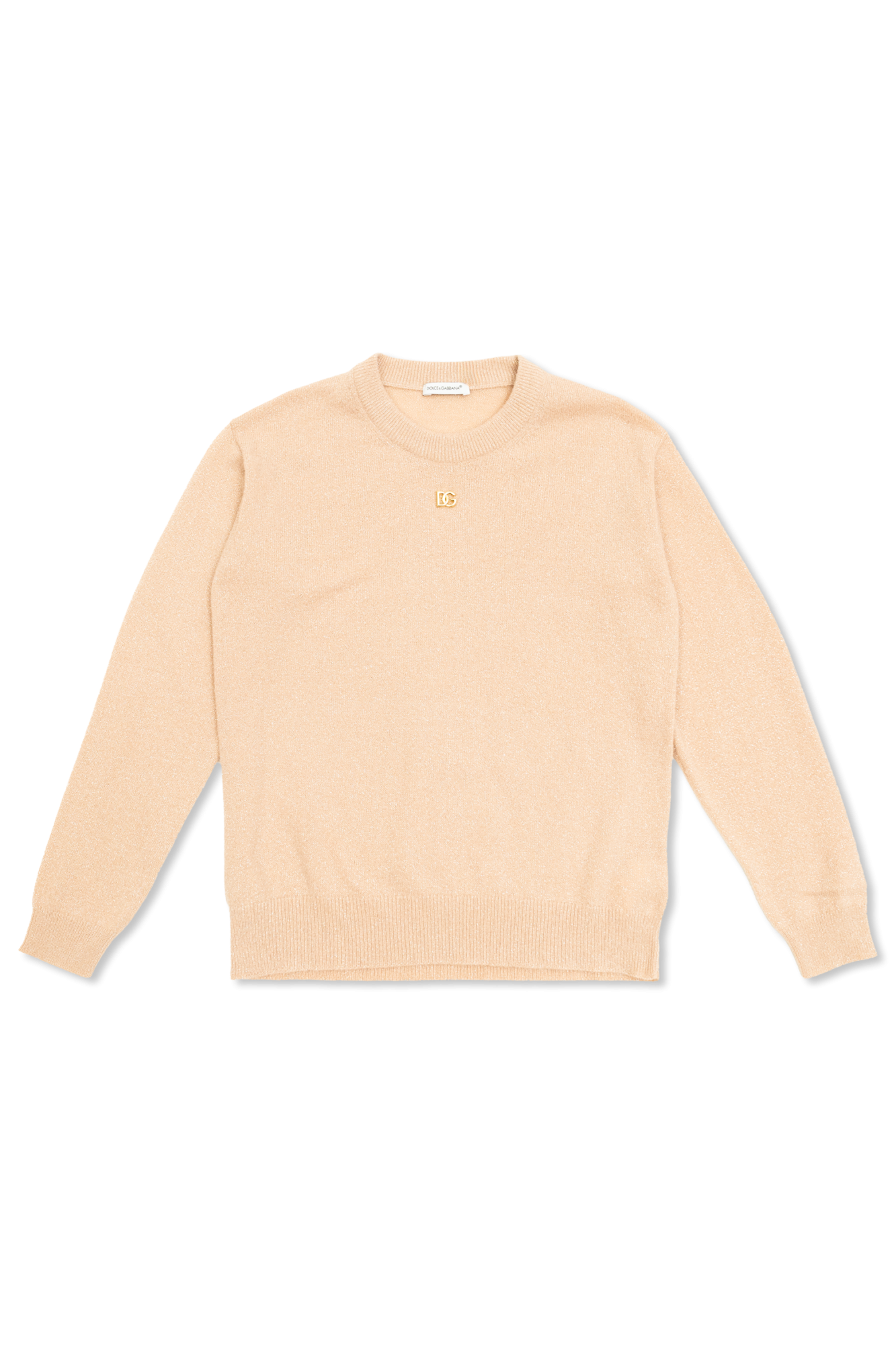 Dolce & Gabbana Kids Sweter Z Lureksową Nicią, Unisex, Różowy