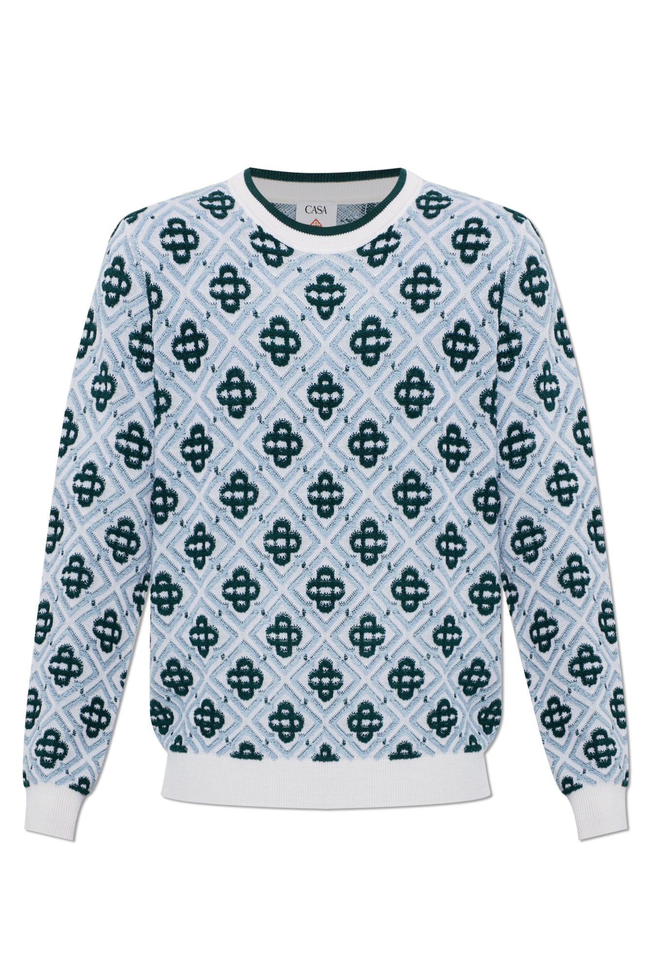 Casablanca Wełniany Sweter Z Monogramem, Kobiety, Niebieski