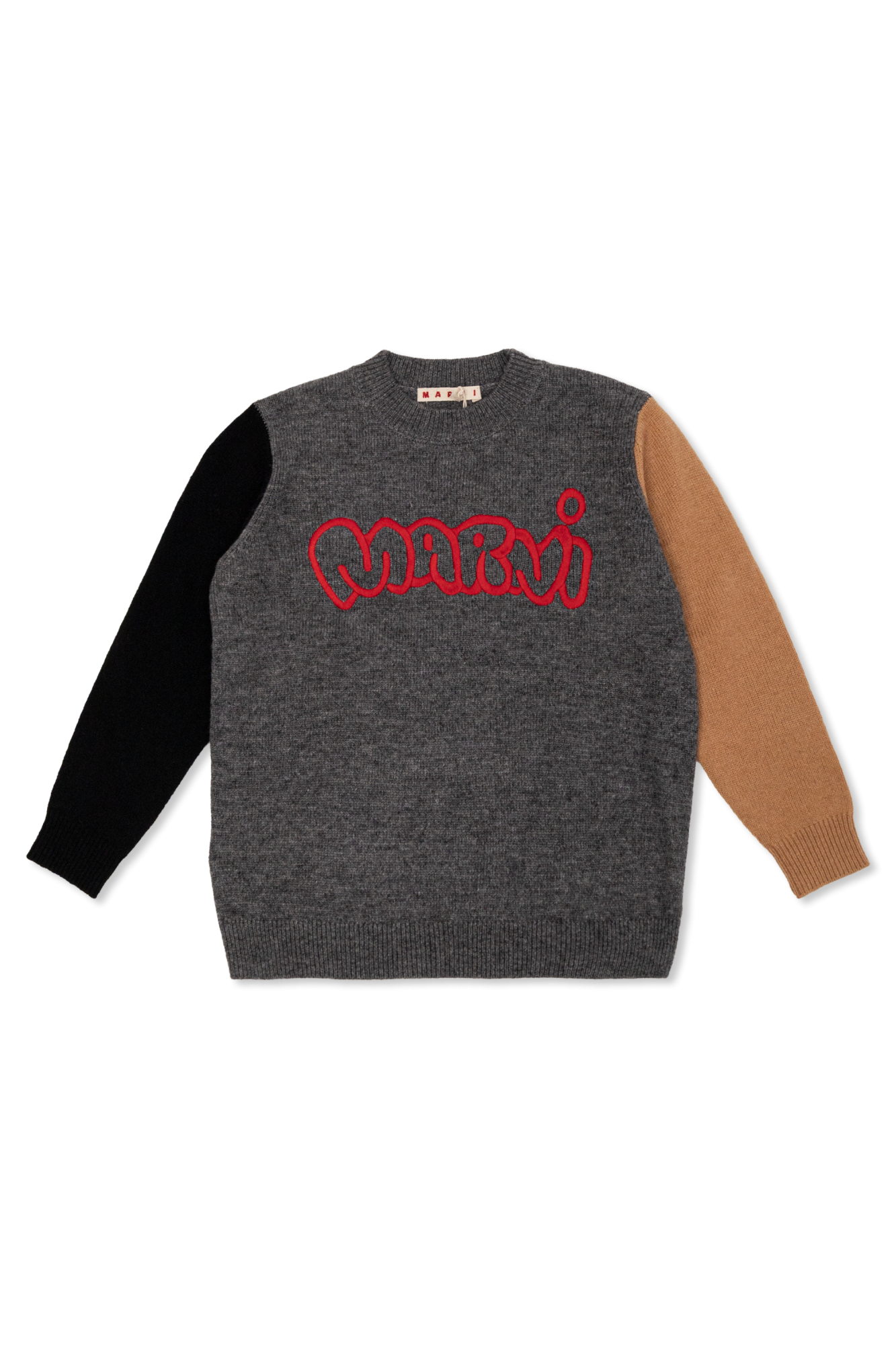 Marni Kids Sweter Z Wyszytym Logo, Unisex, Multikolor