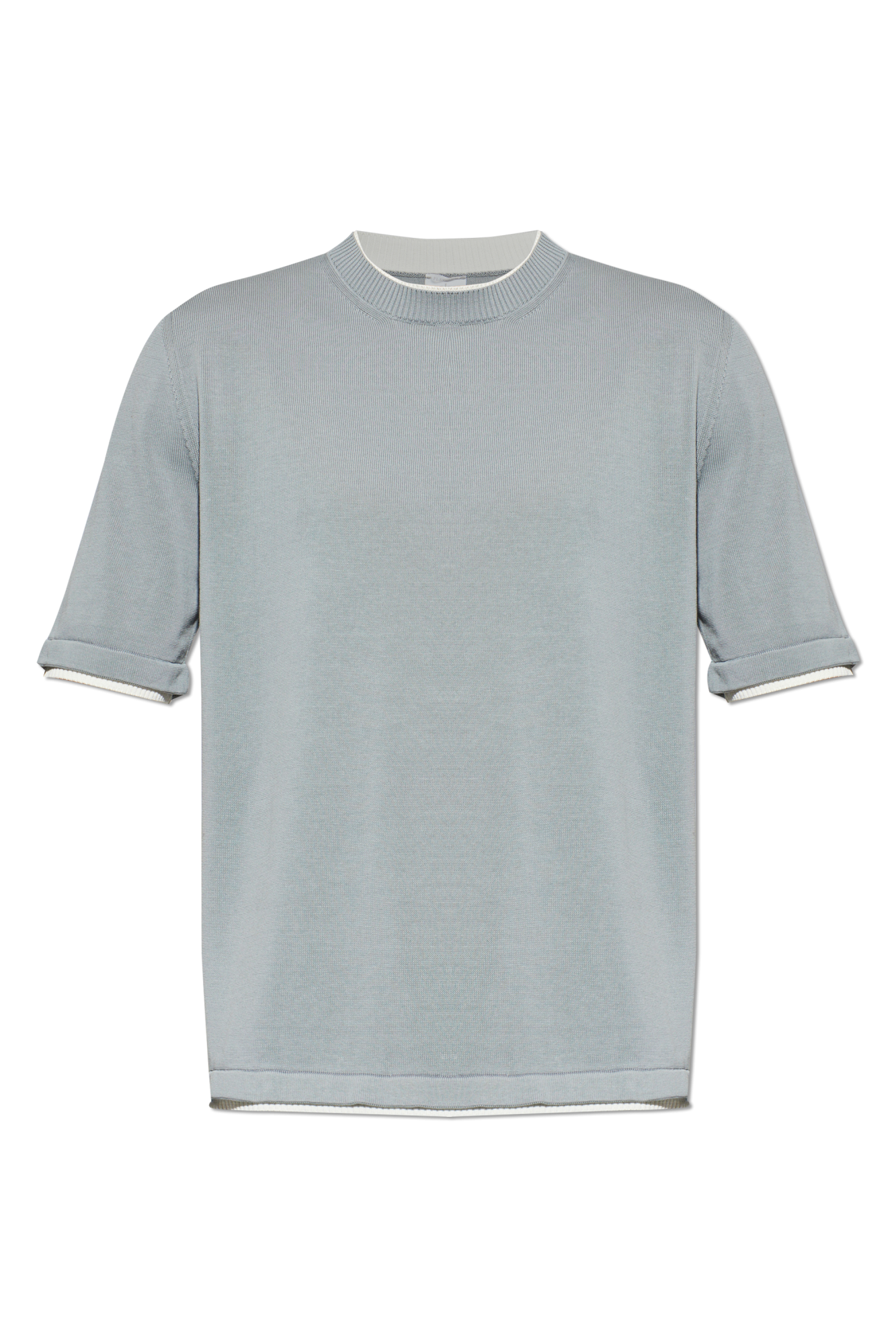Eleventy Bawełniany T-shirt Z Okrągłym Dekoltem, Mężczyźni, Szary