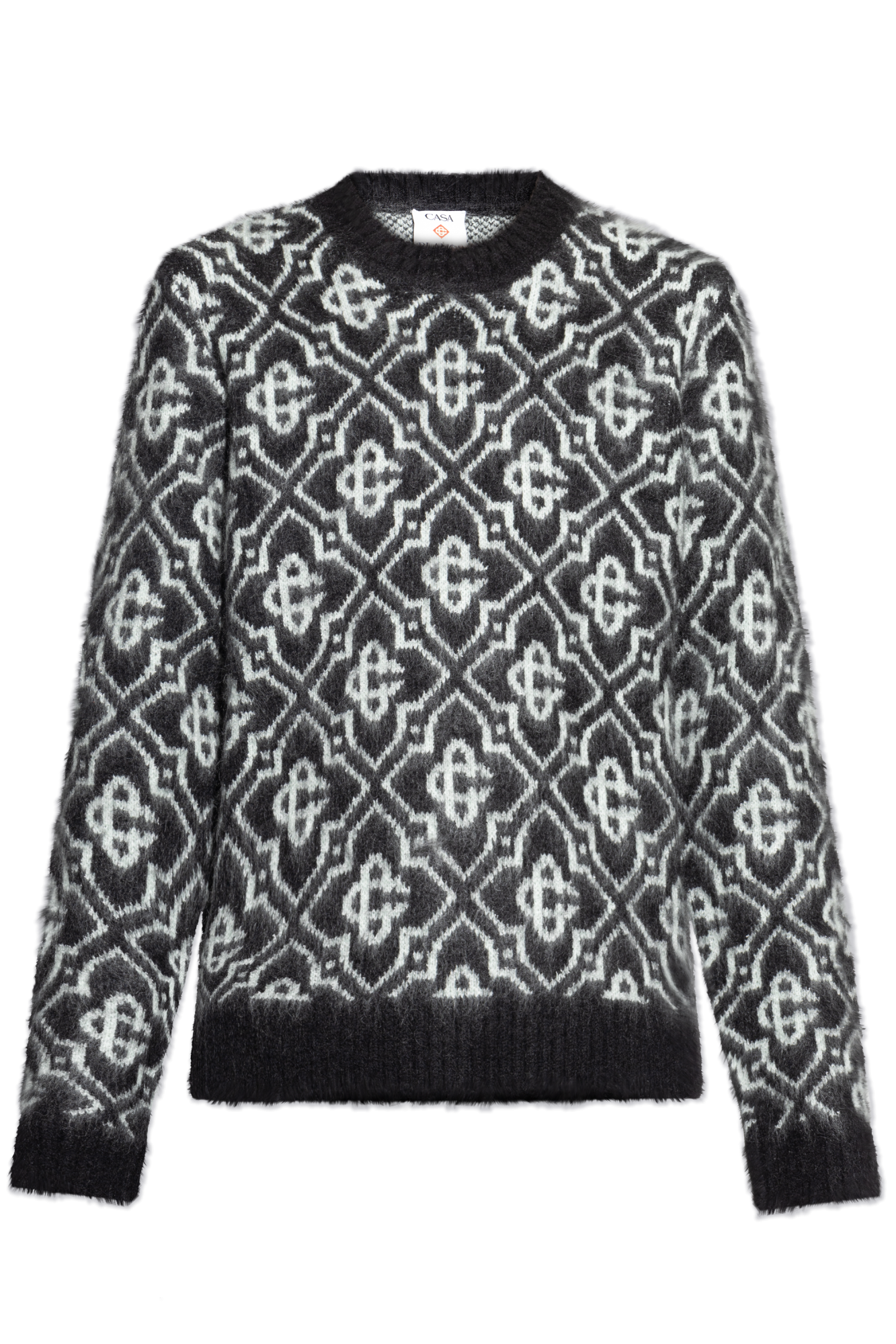 Casablanca Sweter Z Monogramem, Mężczyźni, Czarny