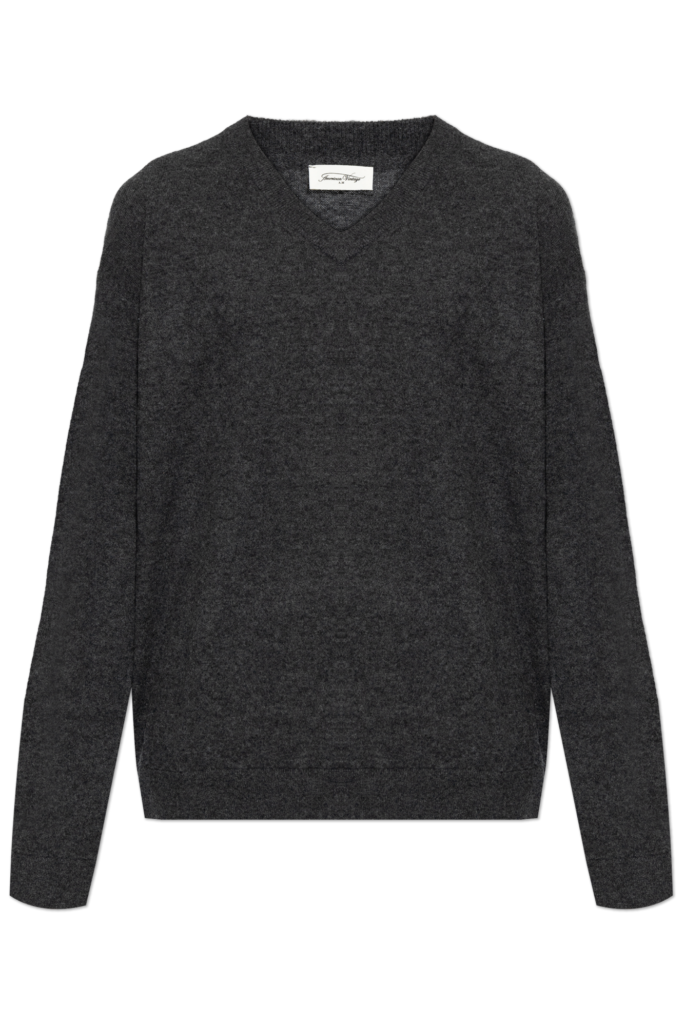 American Vintage Sweter Z Dekoltem W Serek, Mężczyźni, Szary