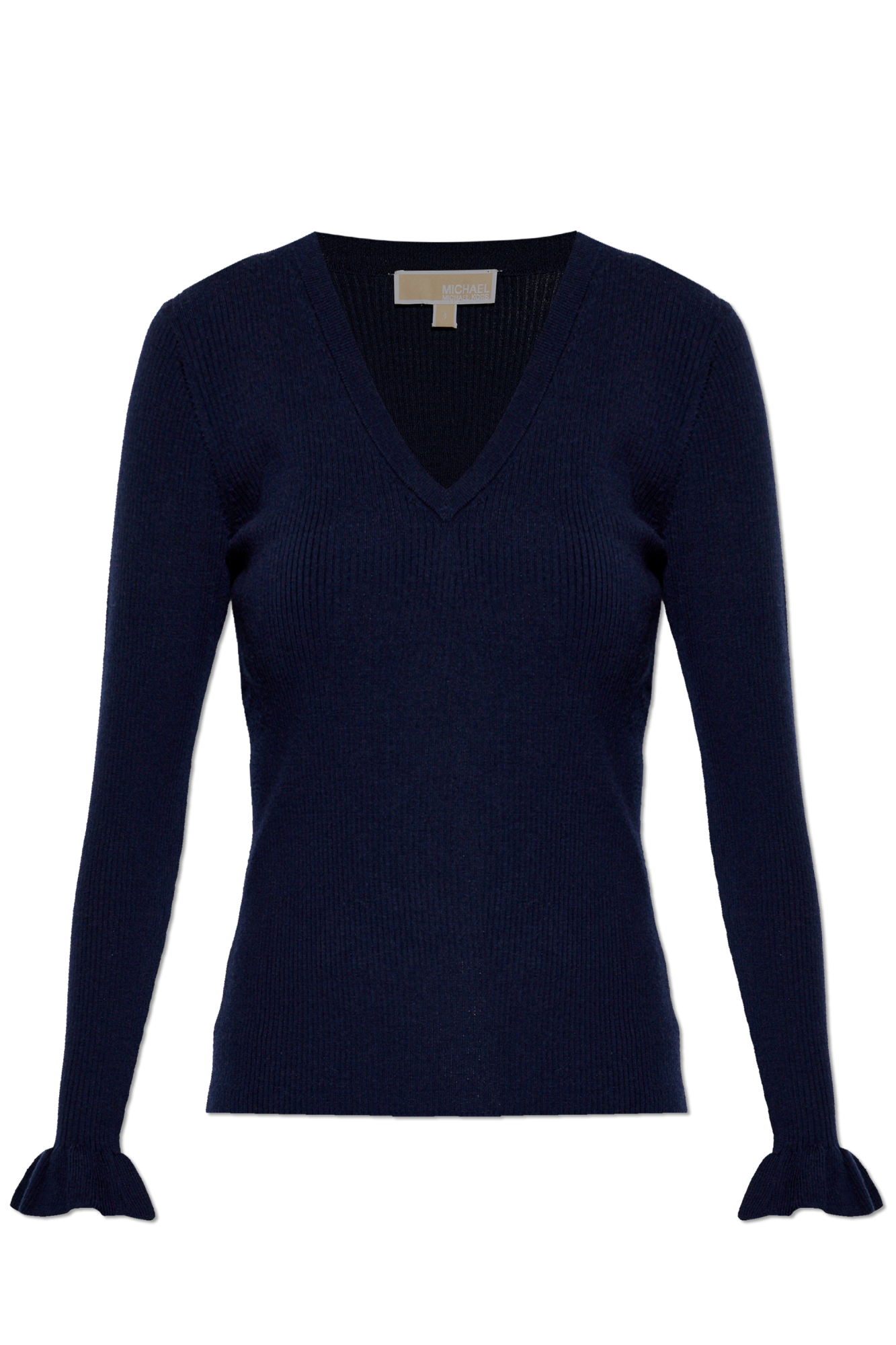 Michael Michael Kors Sweter Z Dekoltem W Serek, Kobiety, Granatowy