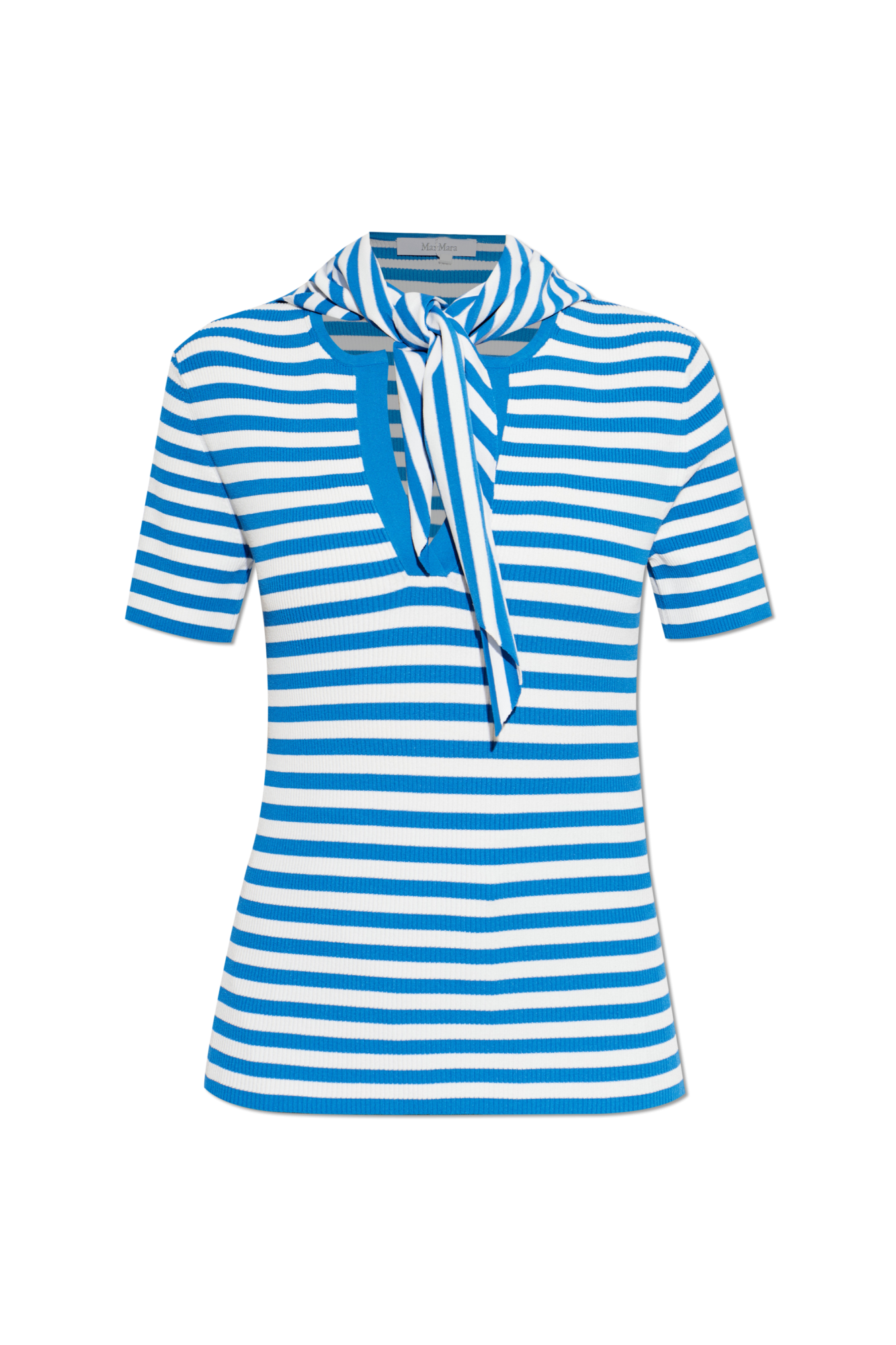 Max Mara T-shirt ‘Palmeti’, Kobiety, Niebieski