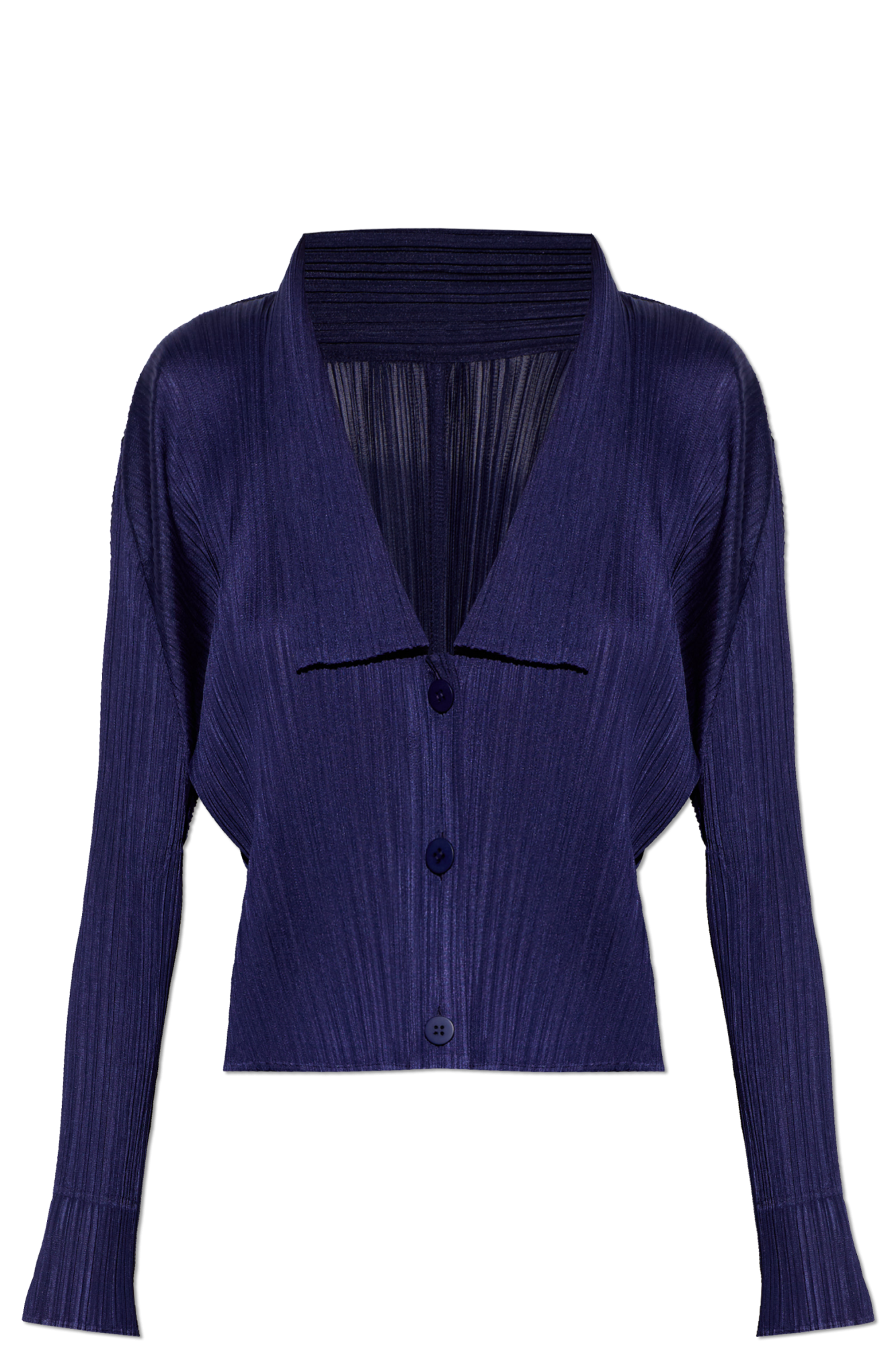 Pleats Please Issey Miyake Plisowany Kardigan, Kobiety, Granatowy