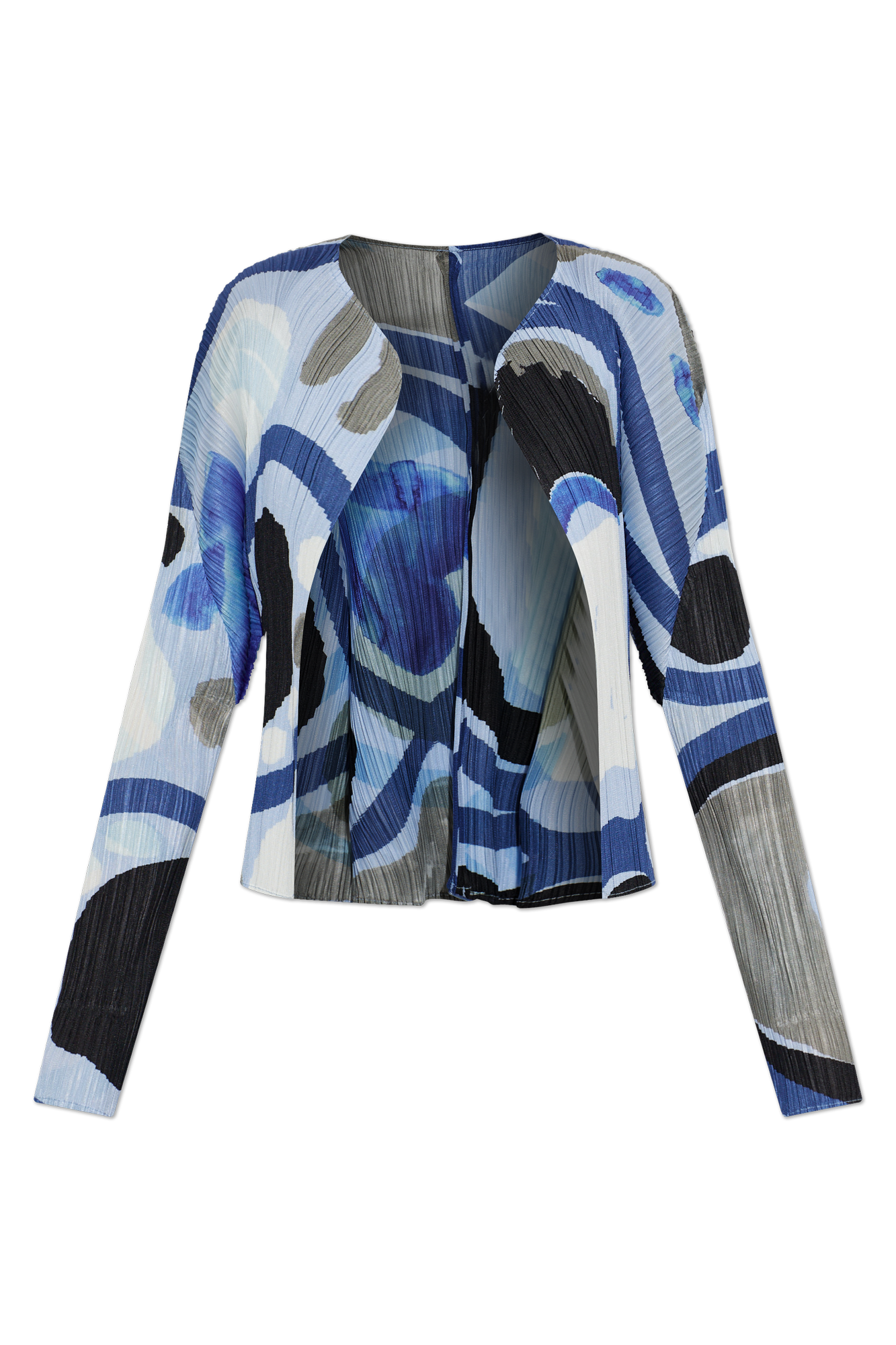 Pleats Please Issey Miyake Plisowany Kardigan, Kobiety, Niebieski