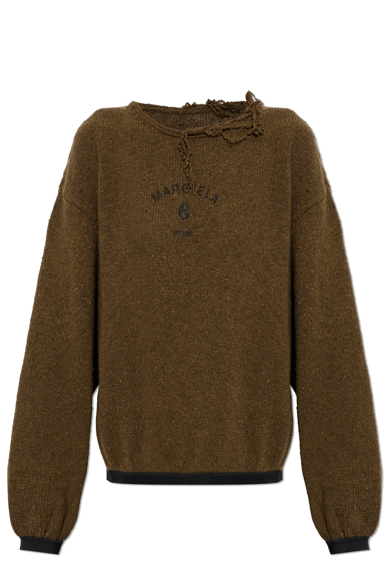 MM6 Maison Margiela Sweter Z Surowym Wykończeniem, Kobiety, Zielony
