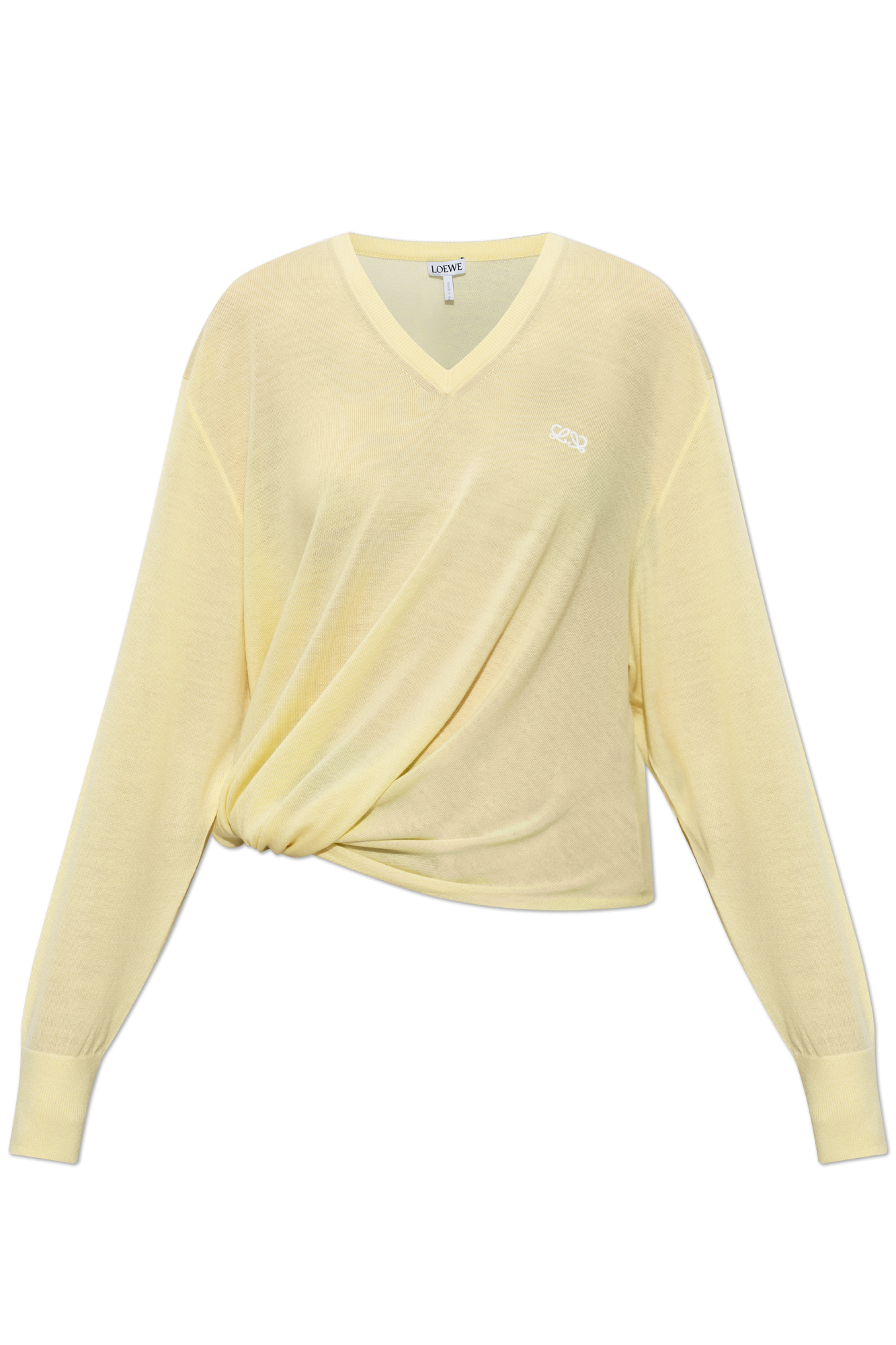 Loewe Sweter Z Dekoltem W Serek, Kobiety, żółty