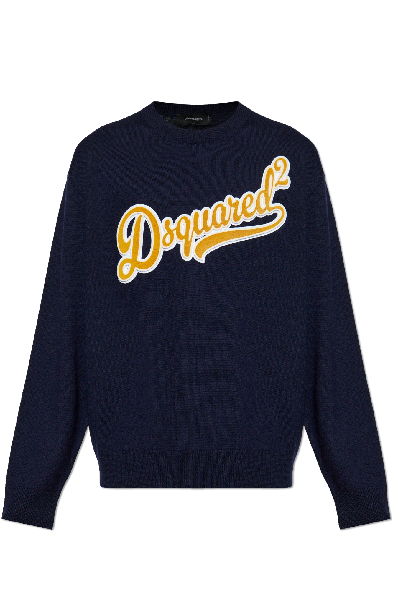 Dsquared2 Wełniany Sweter Z Logo, Mężczyźni, Granatowy