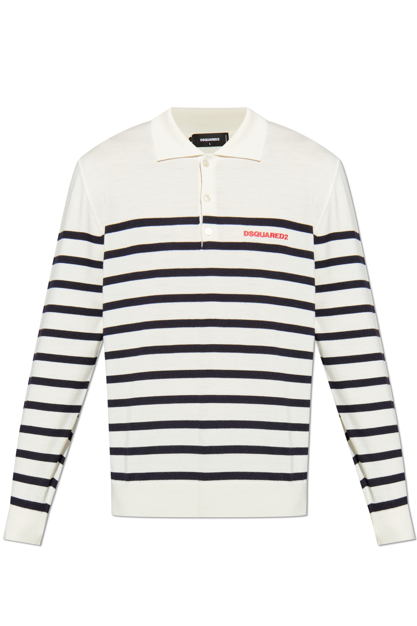Dsquared2 Wełniane Polo Z Logo, Mężczyźni, Biały