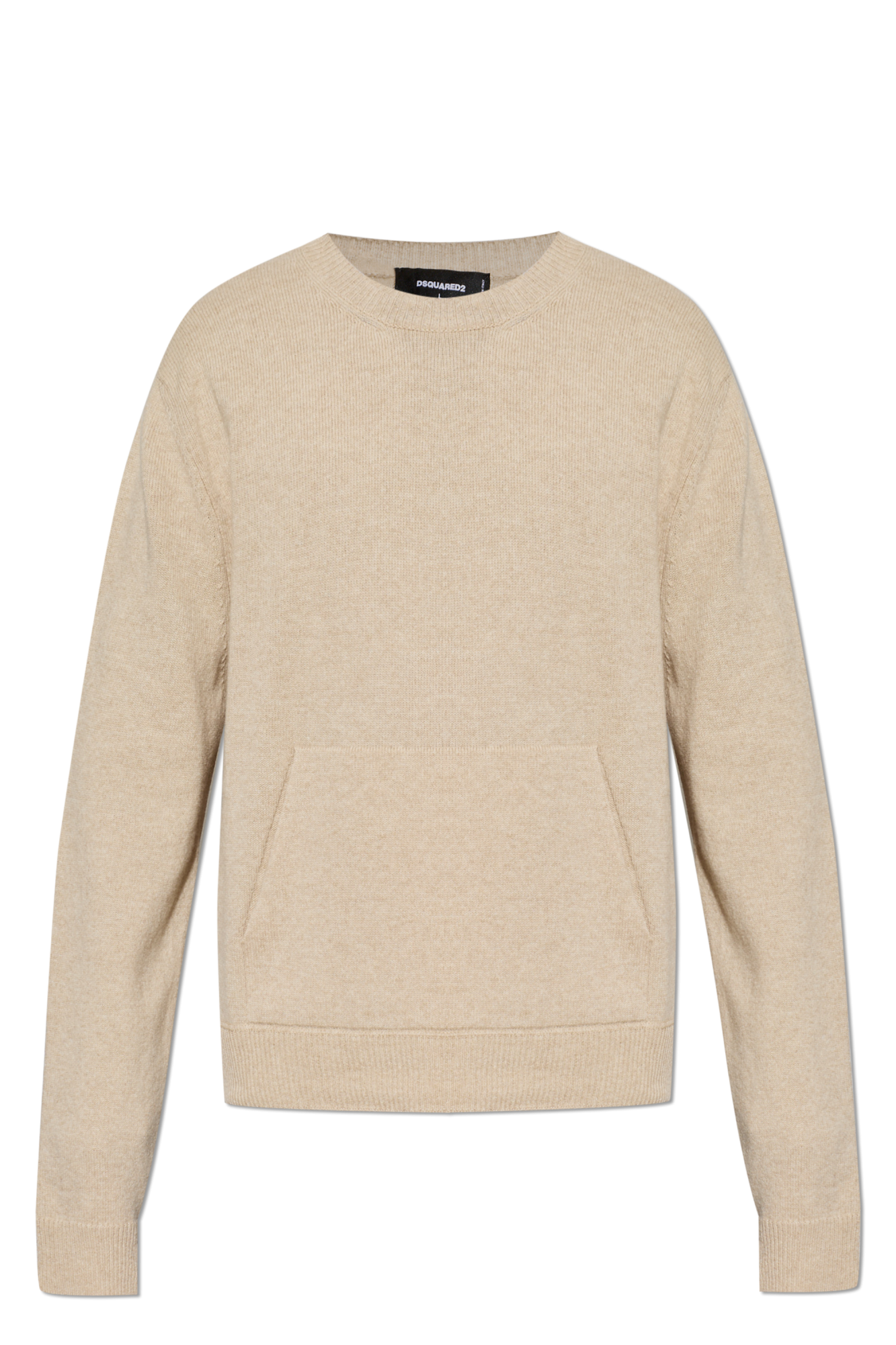 Dsquared2 Wełniany Sweter Z Kieszenią, Mężczyźni, Beżowy