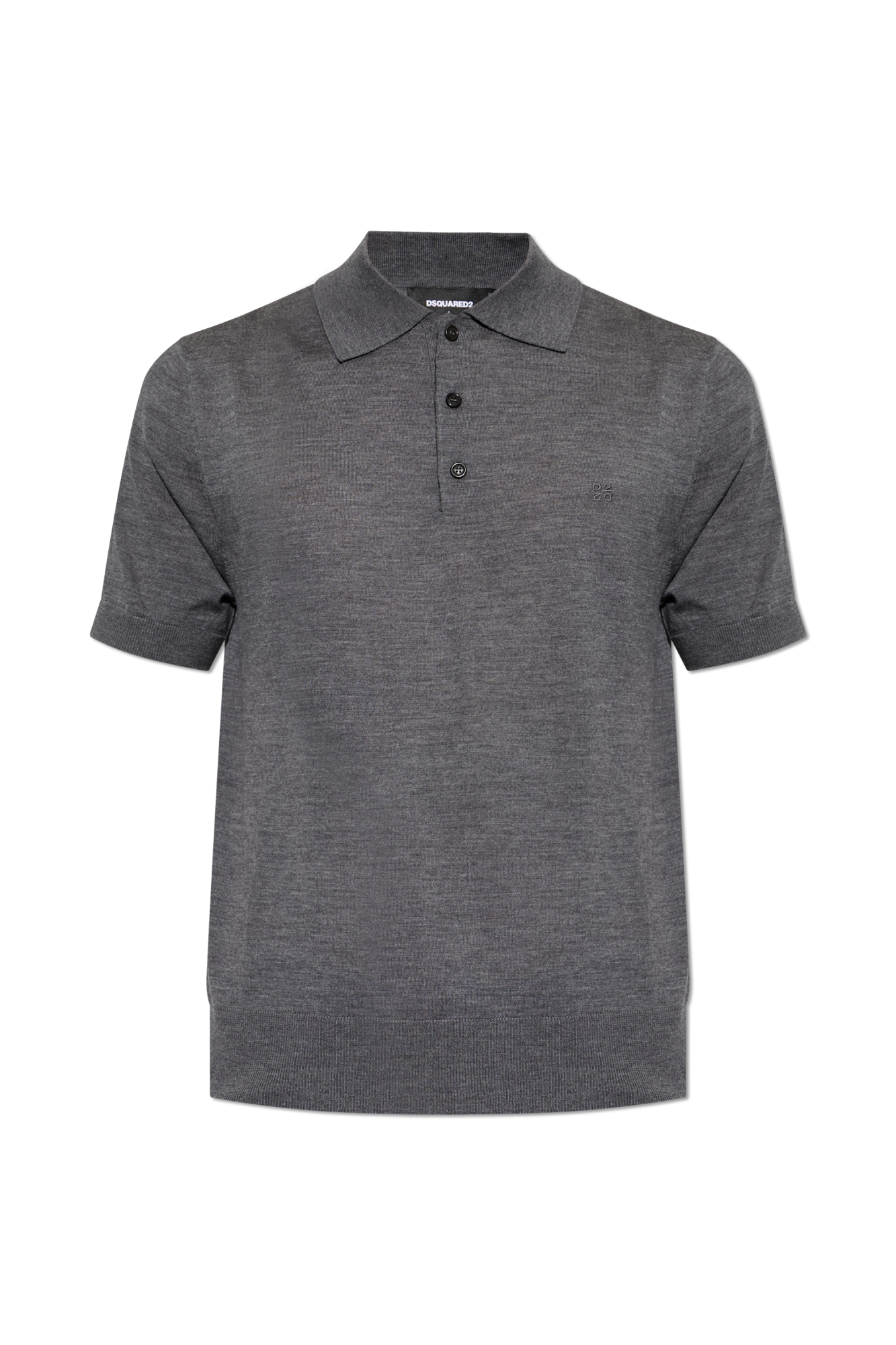 Dsquared2 Wełniane Polo Z Wyszytym Logo, Mężczyźni, Szary