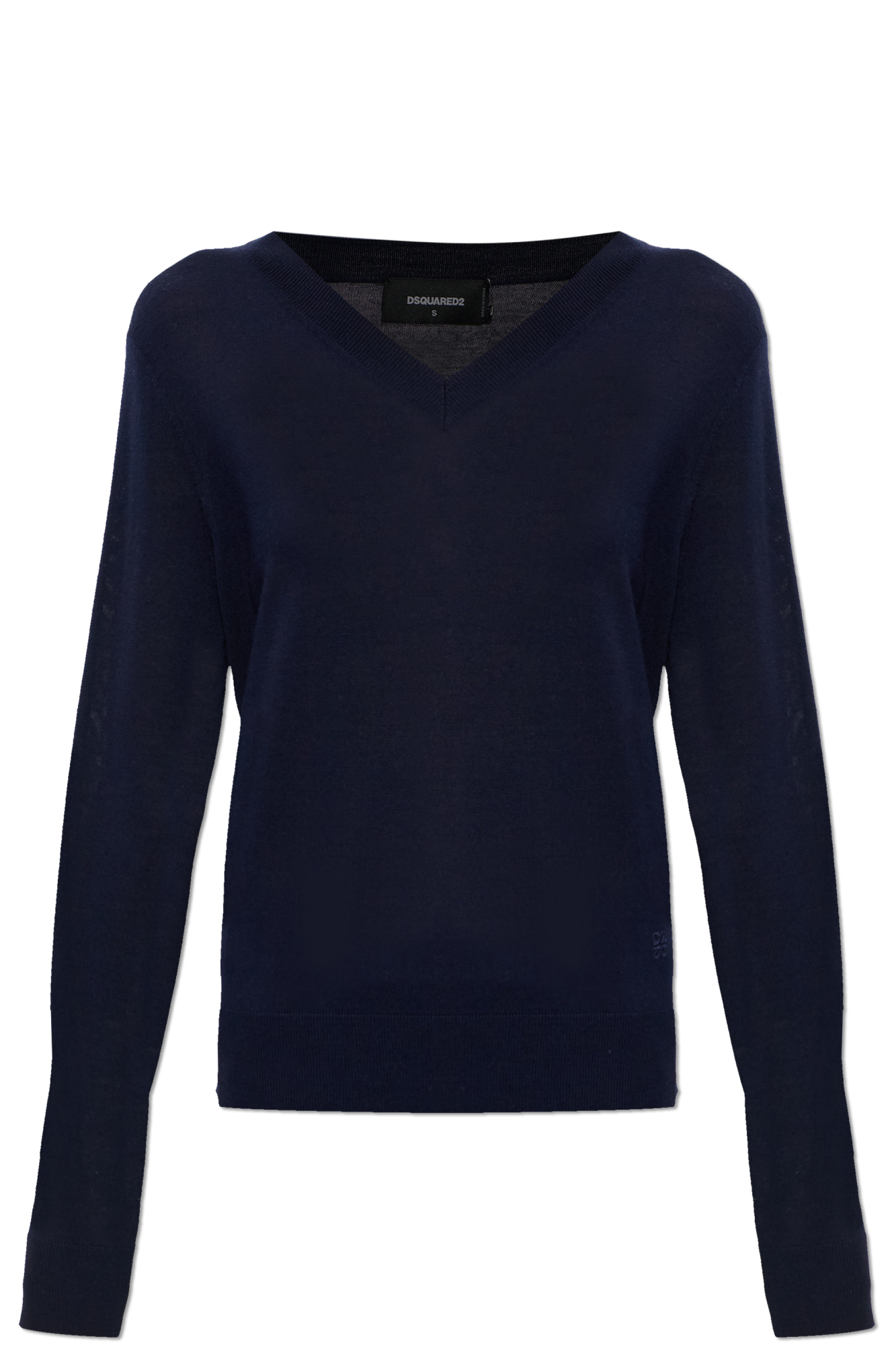 Dsquared2 Sweter Z Dekoltem W Serek, Kobiety, Granatowy