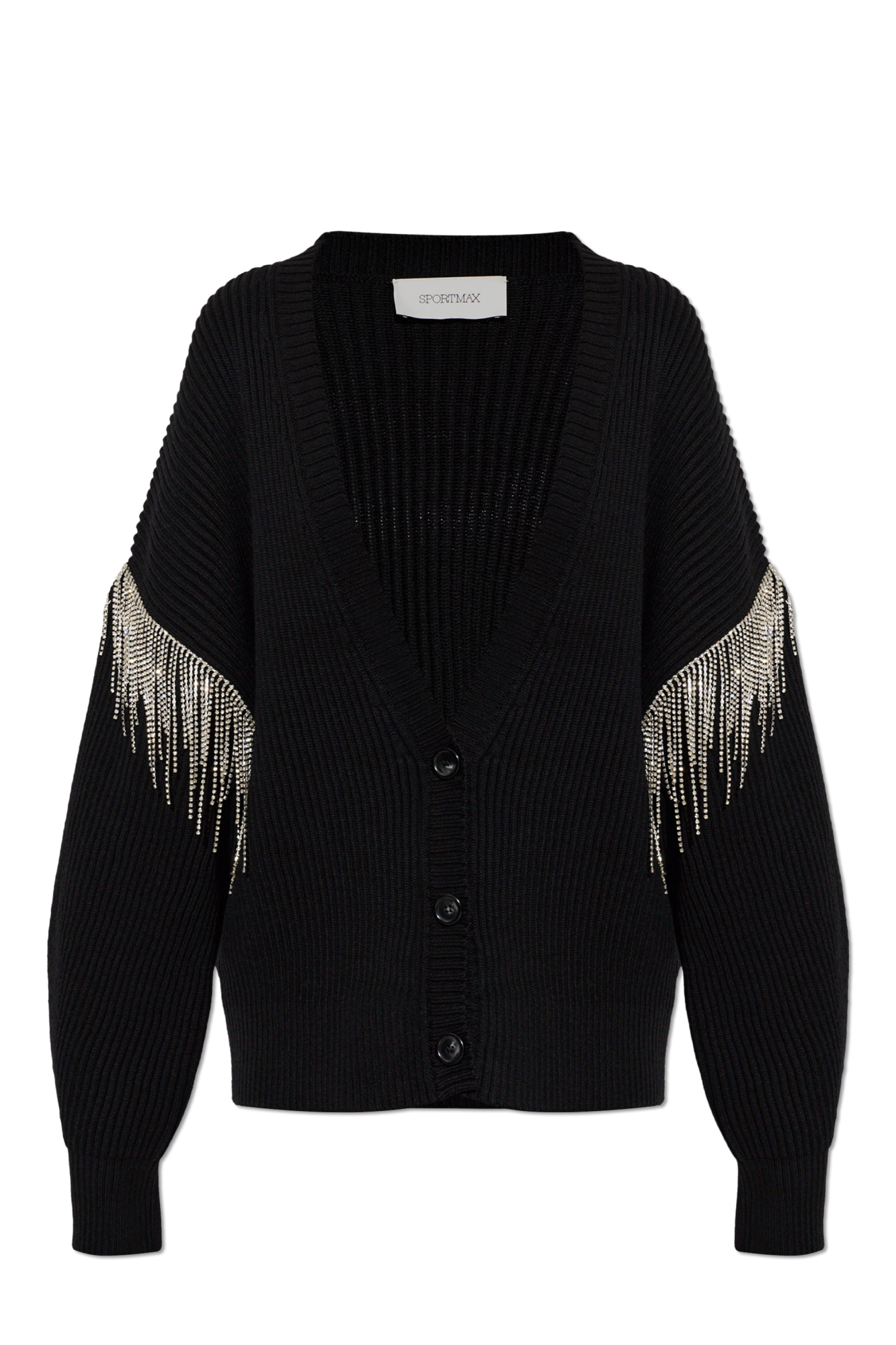 Sportmax Wełniany Kardigan ‘Pagine’, Kobiety, Czarny