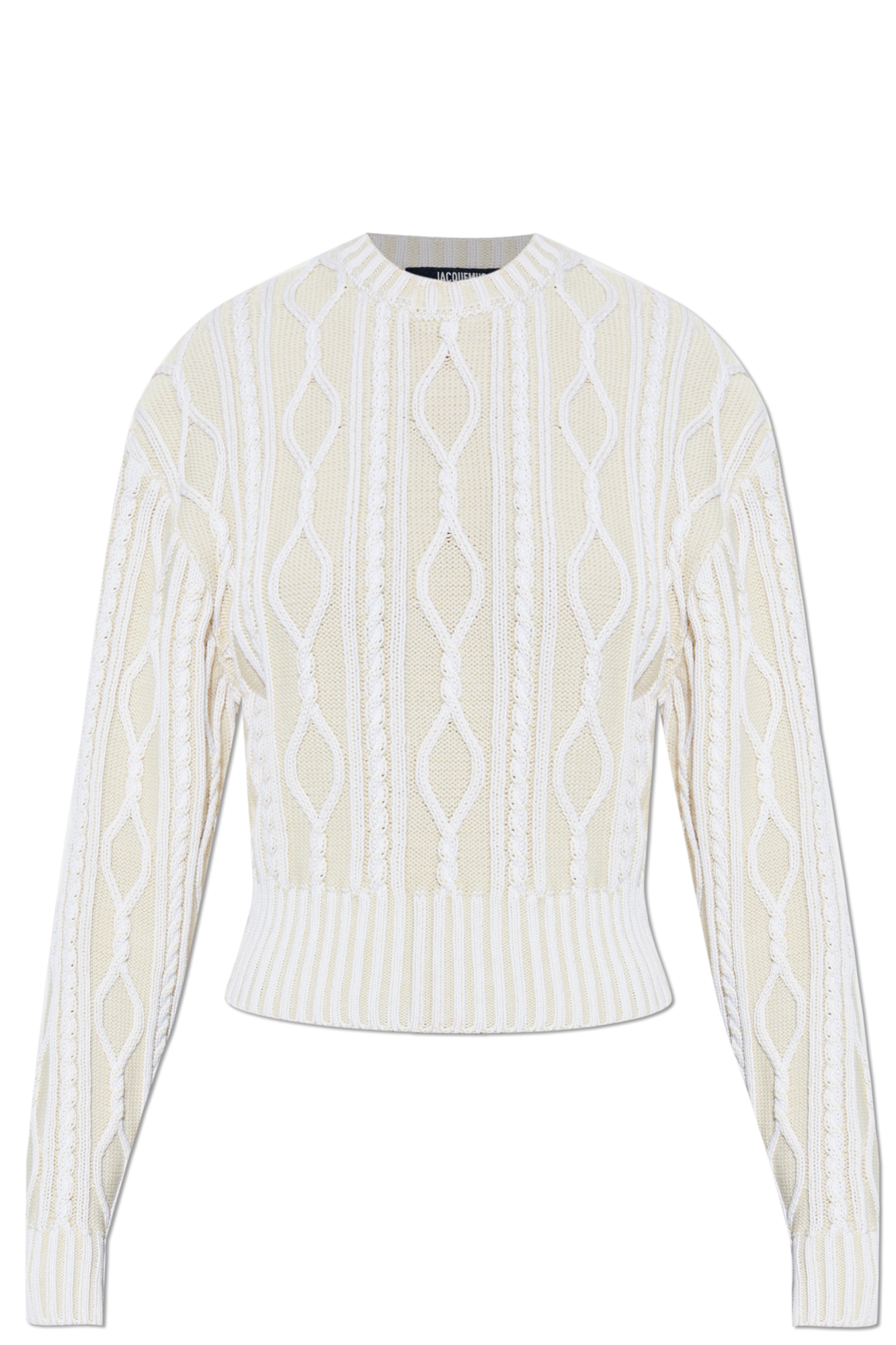 Jacquemus Sweter O Dekoracyjnym Splocie, Kobiety, Kremowy
