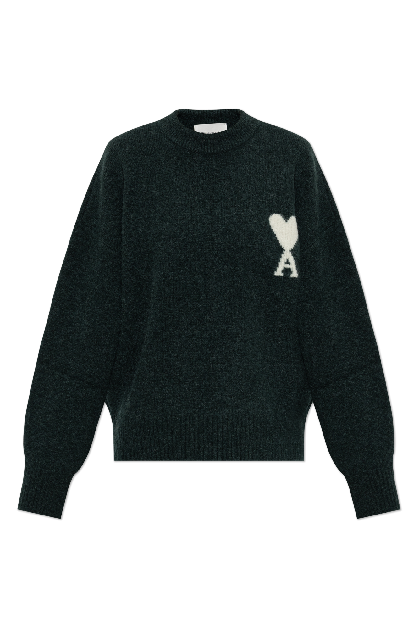 Ami Alexandre Mattiussi Sweter Z Logo, Kobiety, Zielony