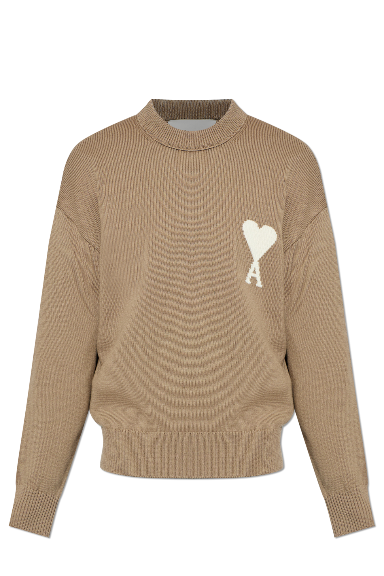 Ami Alexandre Mattiussi Sweter Z Logo, Mężczyźni, Brązowy