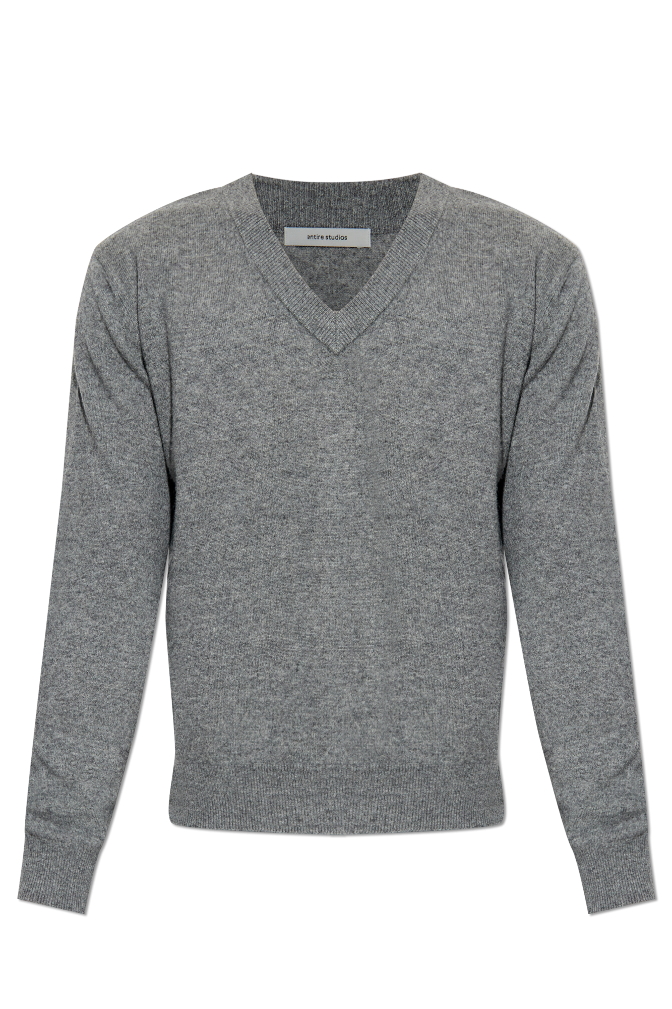 ENTIRE STUDIOS Sweter Z Dekoltem W Serek, Unisex, Szary