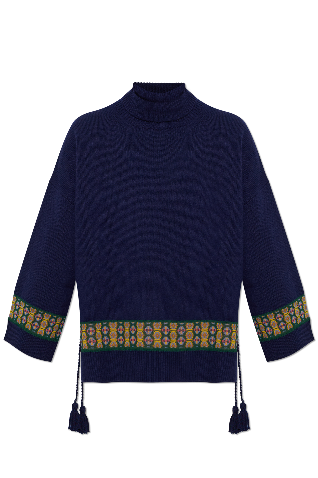 Etro Golf Z Frędzlami Po Bokach, Kobiety, Granatowy