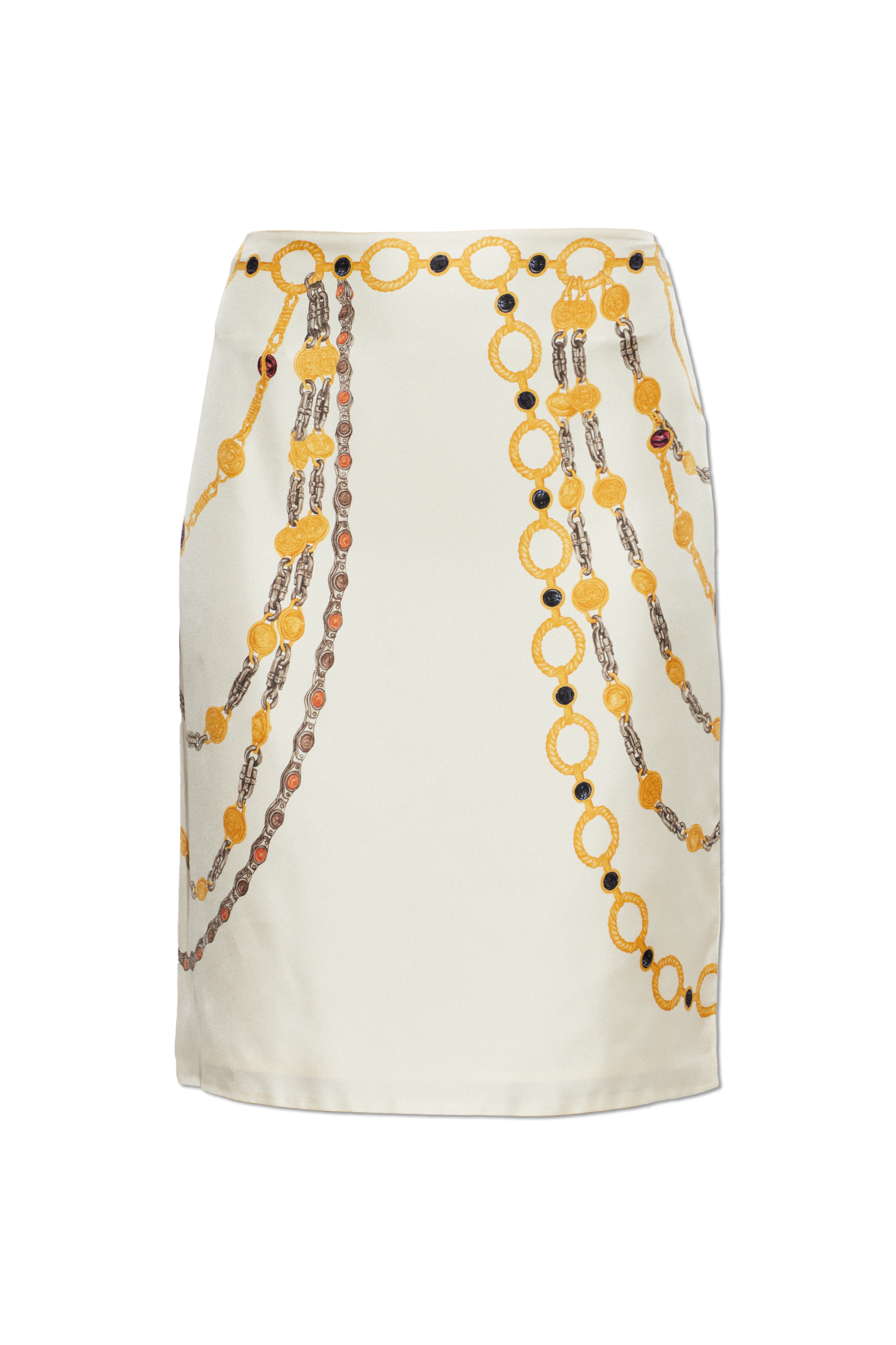 Versace Jedwabna Spódnica `The Lover`, Kobiety, Kremowy
