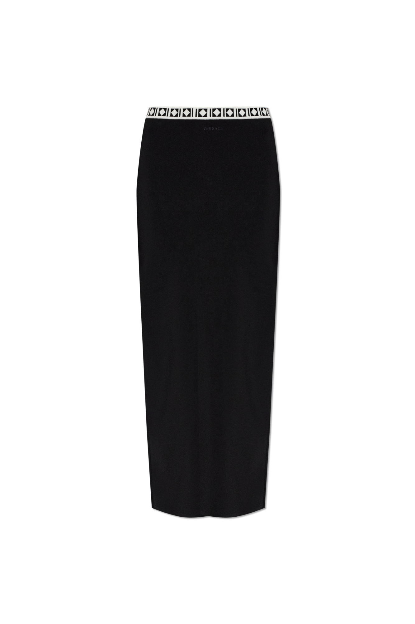 Versace Spódnica Z Rozcięciem Z Tyłu, Kobiety, Czarny