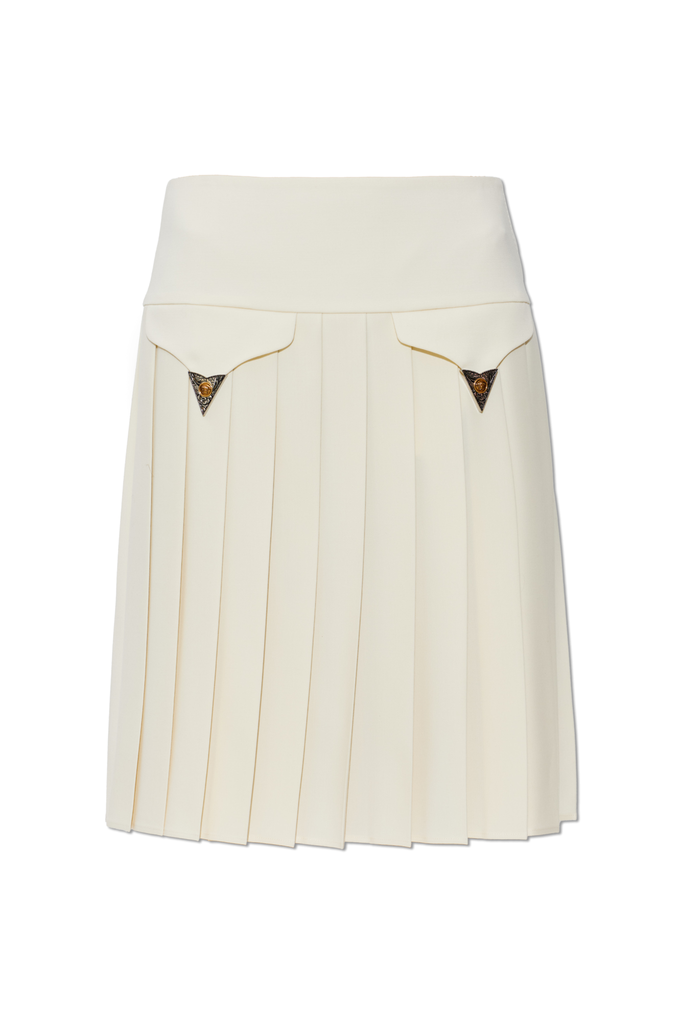 Versace Plisowana Spódnica, Kobiety, Kremowy