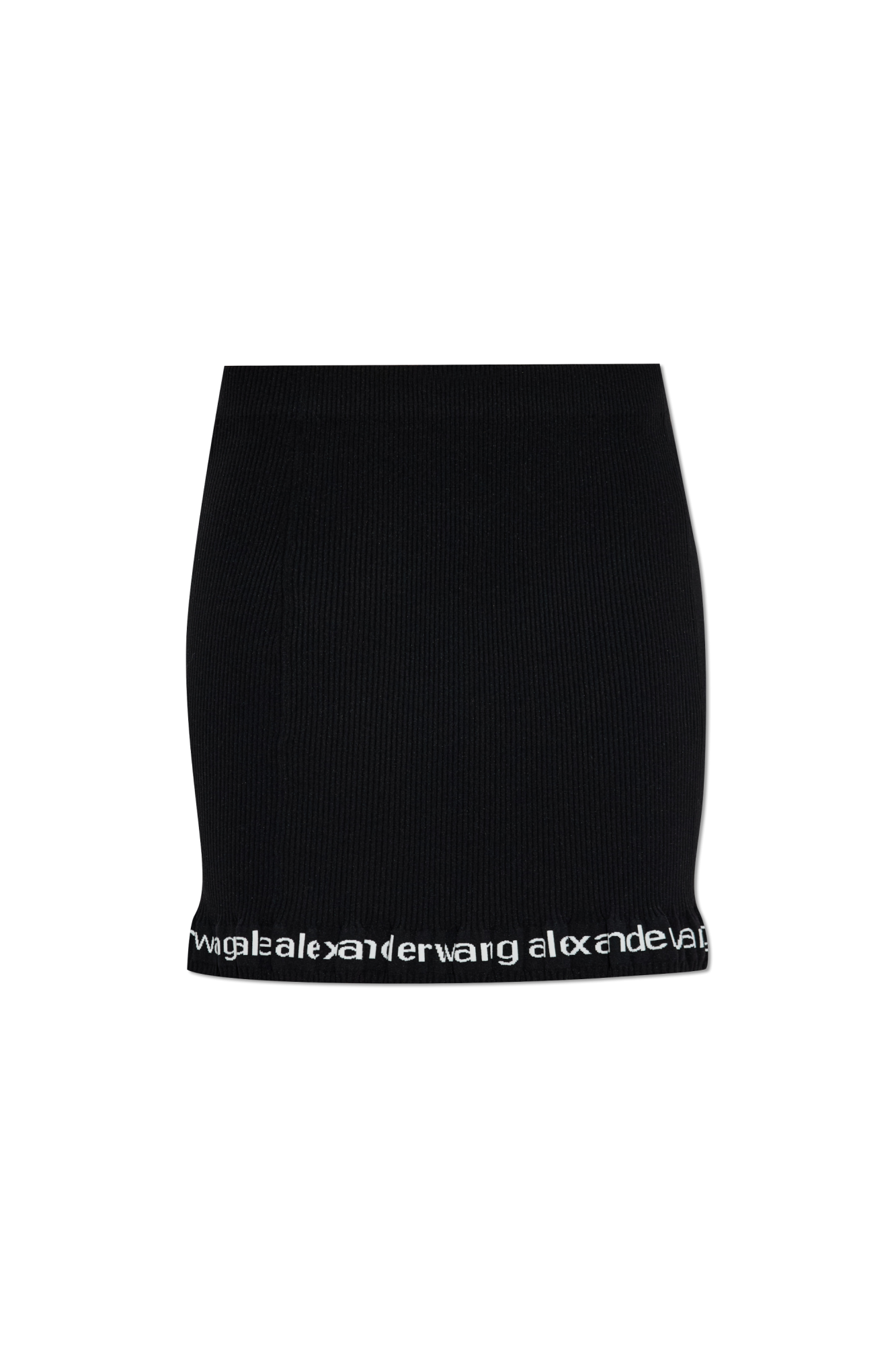 Alexander Wang Krótka Spódnica Z Logo, Kobiety, Czarny