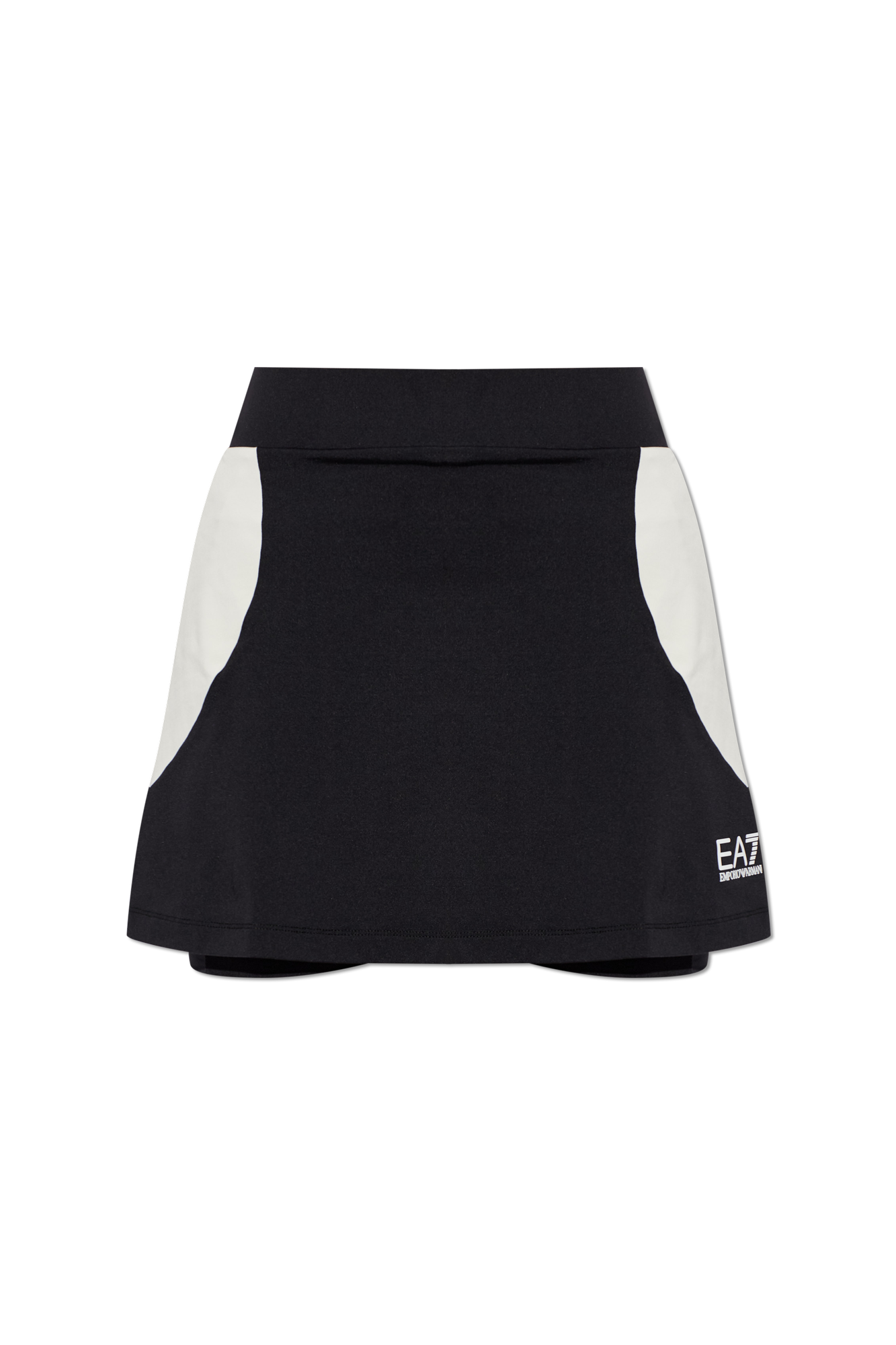 EA7 Emporio Armani Spódnico-szorty Z Nadrukowanym Logo, Kobiety, Czarny