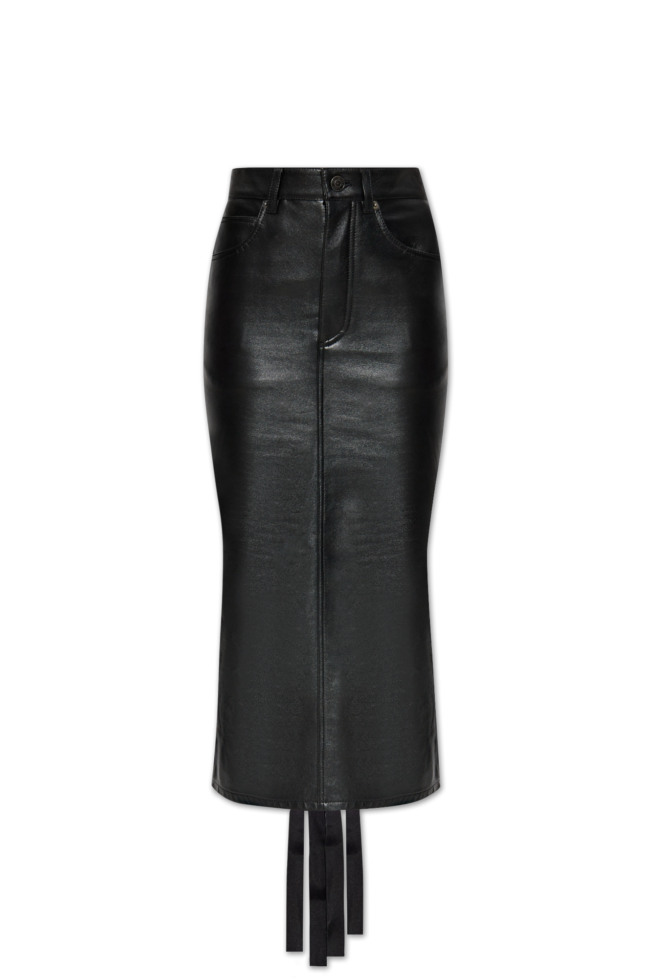 Balenciaga Skórzana Spódnica, Kobiety, Czarny