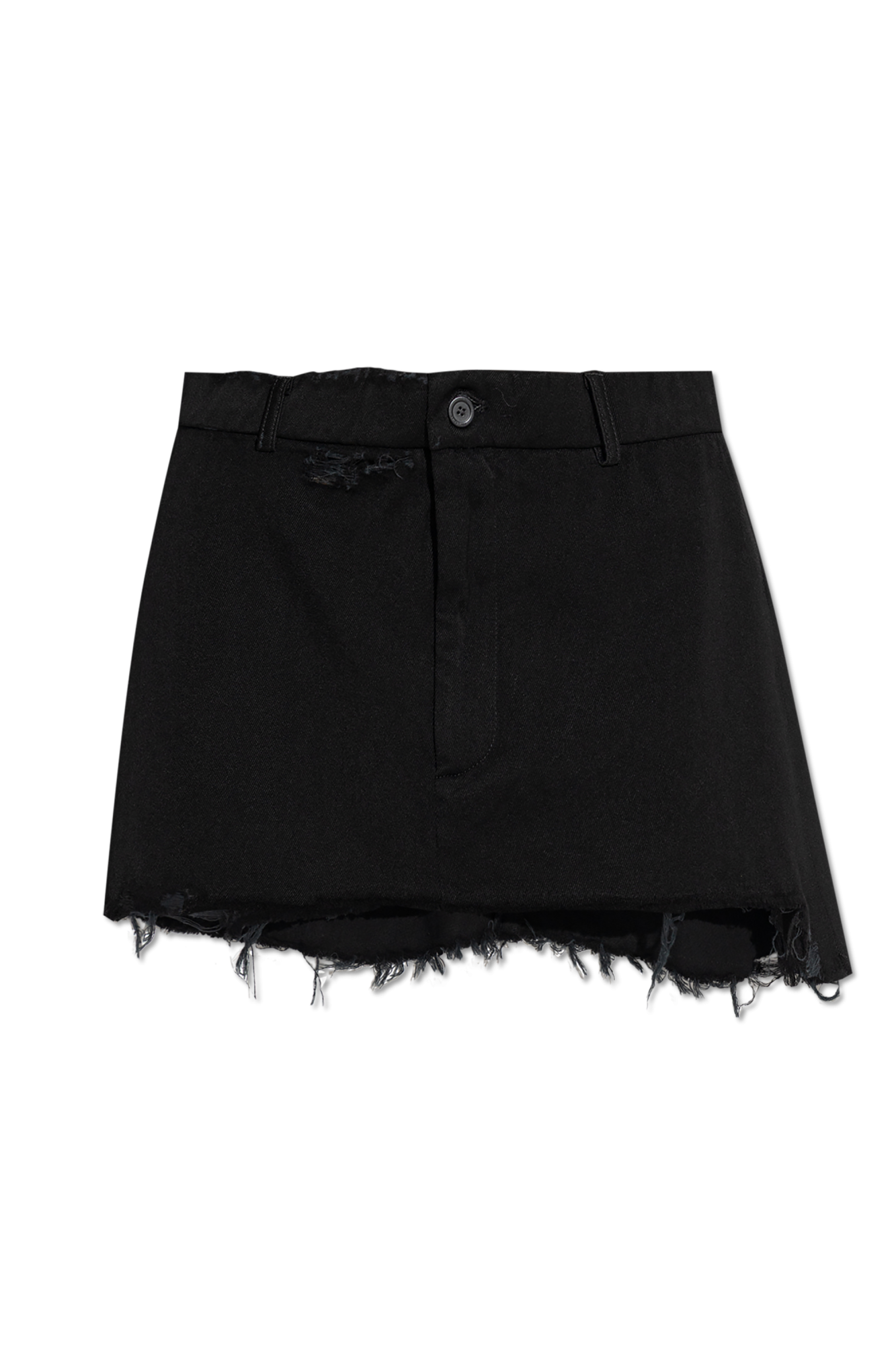 Balenciaga Krótka Spódnica Z Efektem `vintage`, Kobiety, Czarny
