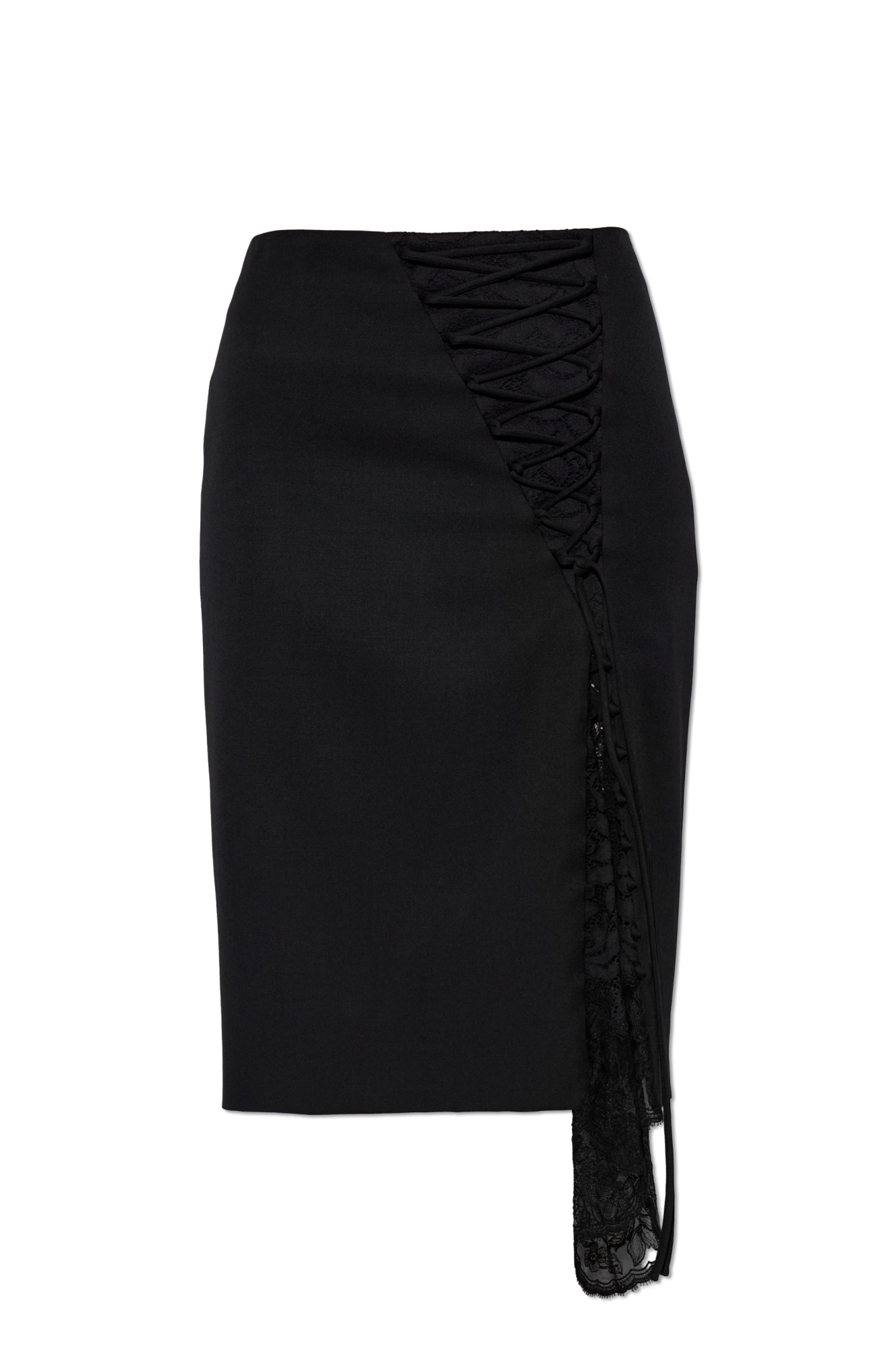 Alexander McQueen Spódnica Z Koronkową Wstawką, Kobiety, Czarny