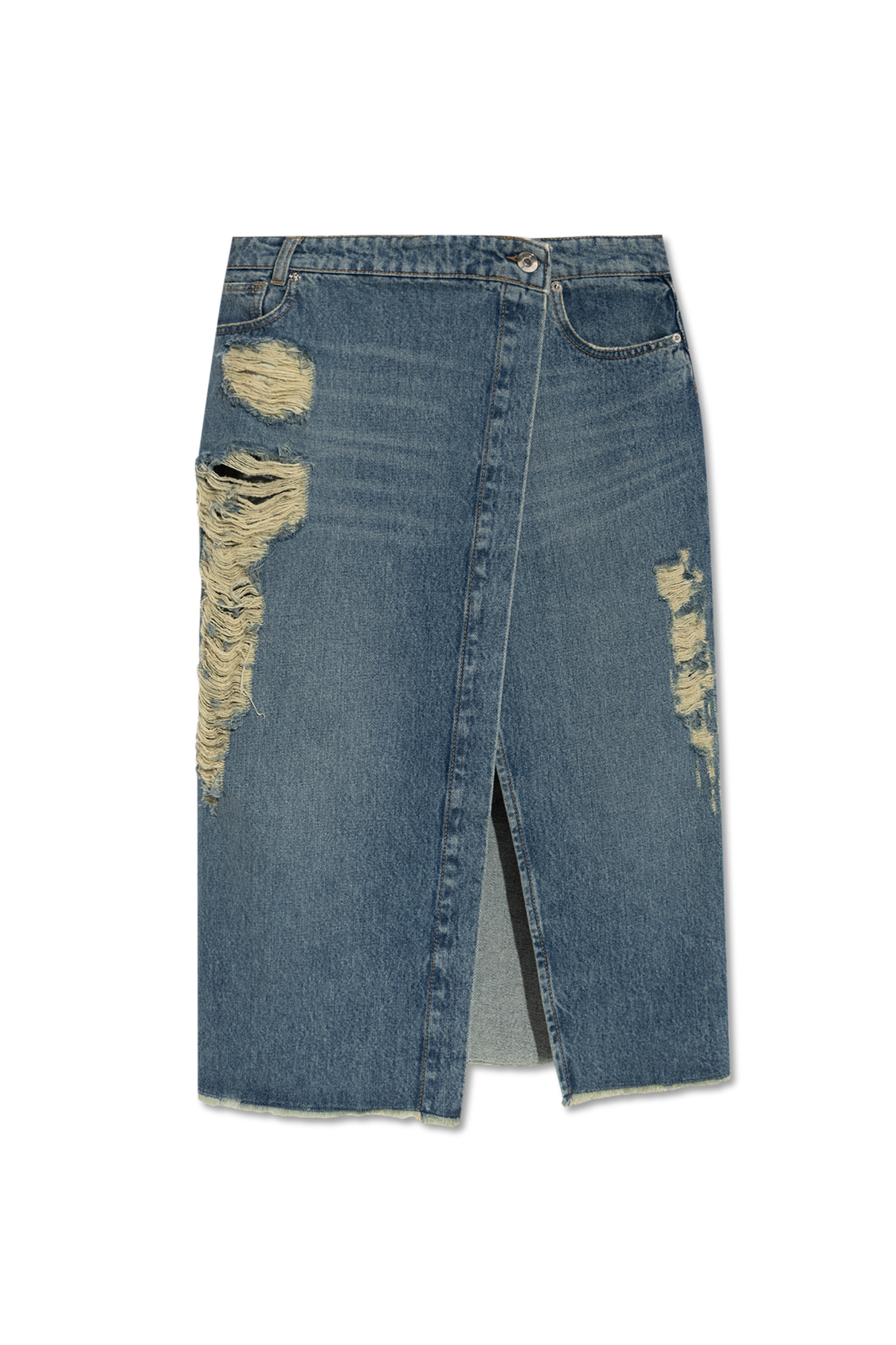 Blumarine Jeansowa Spódnica Z Efektem `vintage`, Kobiety, Niebieski