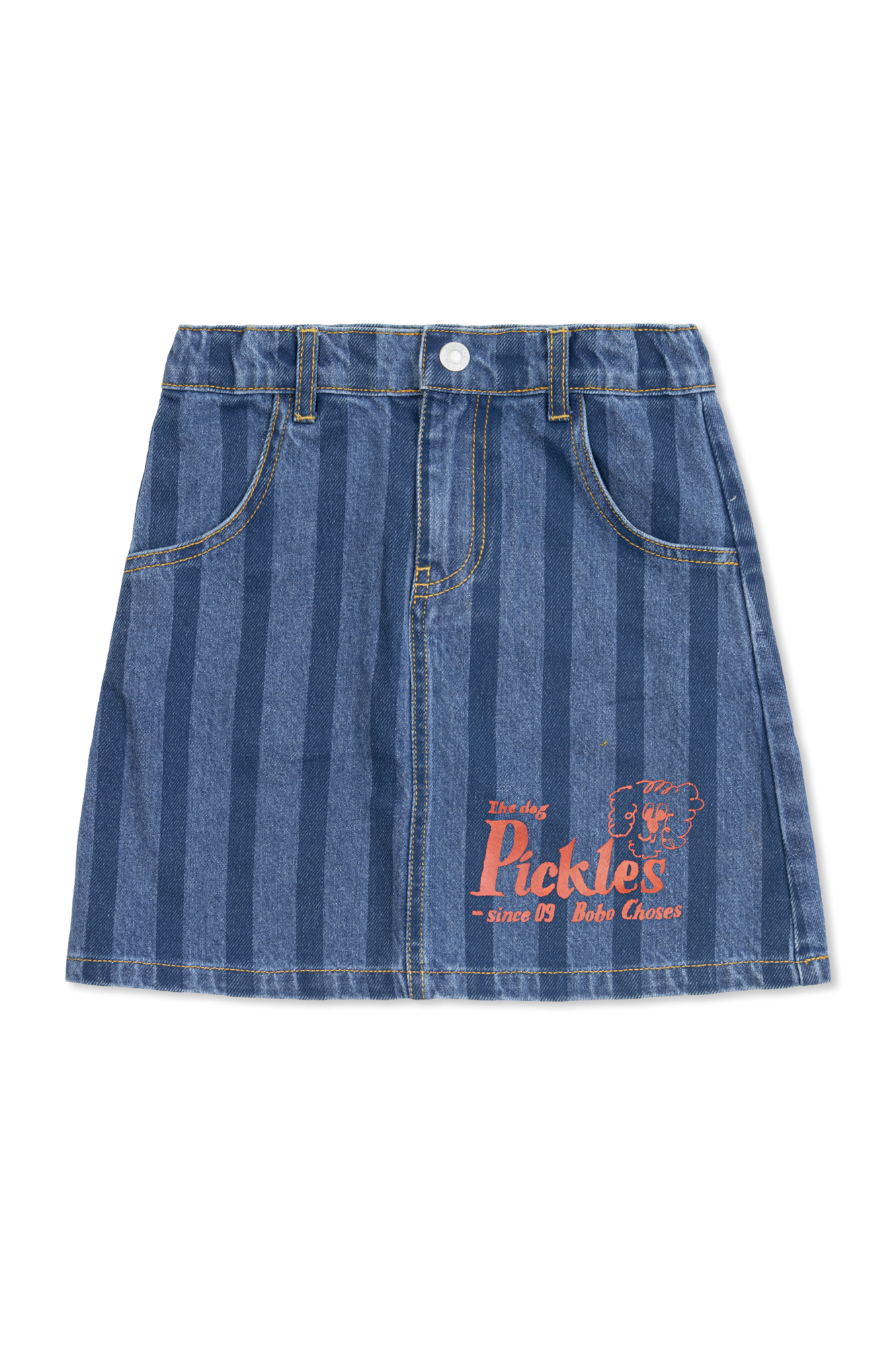 Bobo Choses Jeansowa Spódnica Z Nadrukiem, Unisex, Granatowy