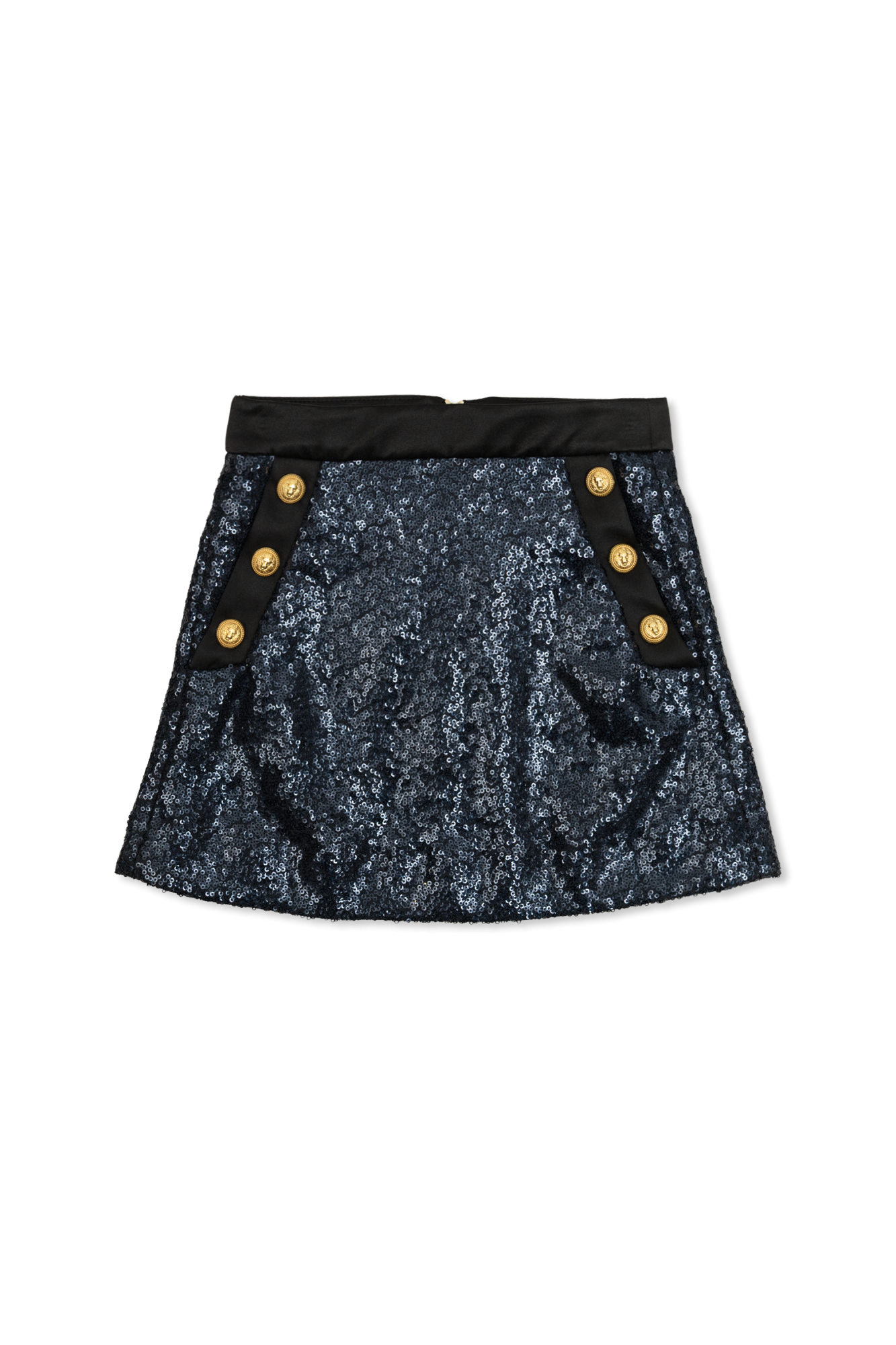 Balmain Kids Spódnica Z Zapięciem, Unisex, Czarny