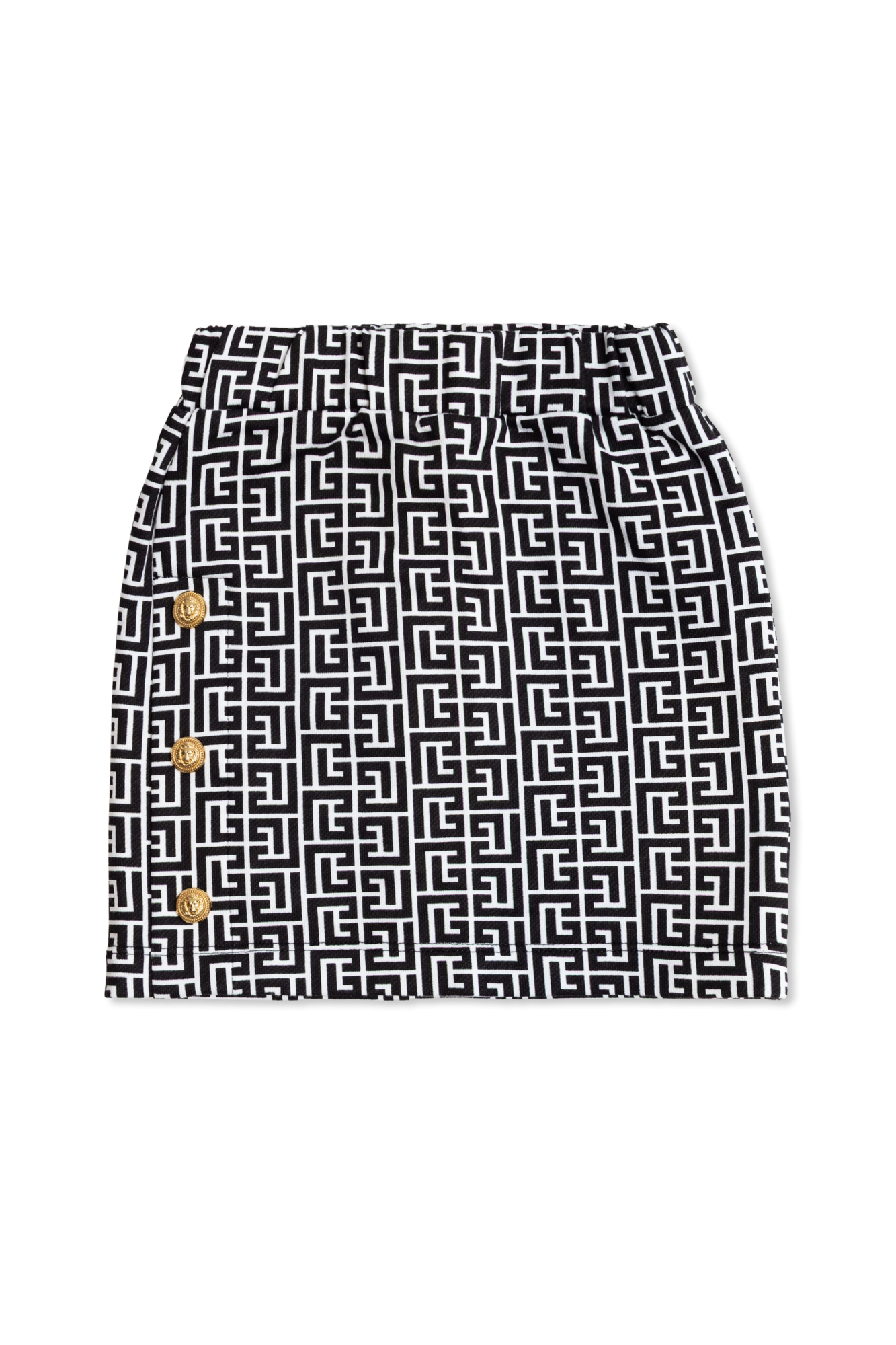 Balmain Kids Spódnica Z Monogramem, Unisex, Czarny